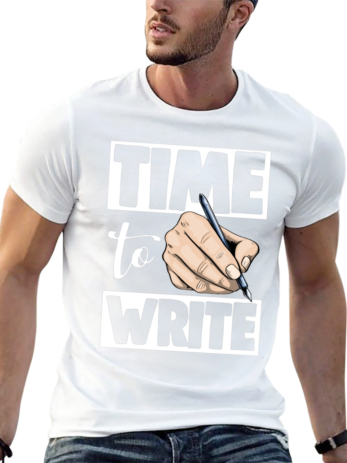 Time to Write Graphic Tee - Black Cotton T-Shirt