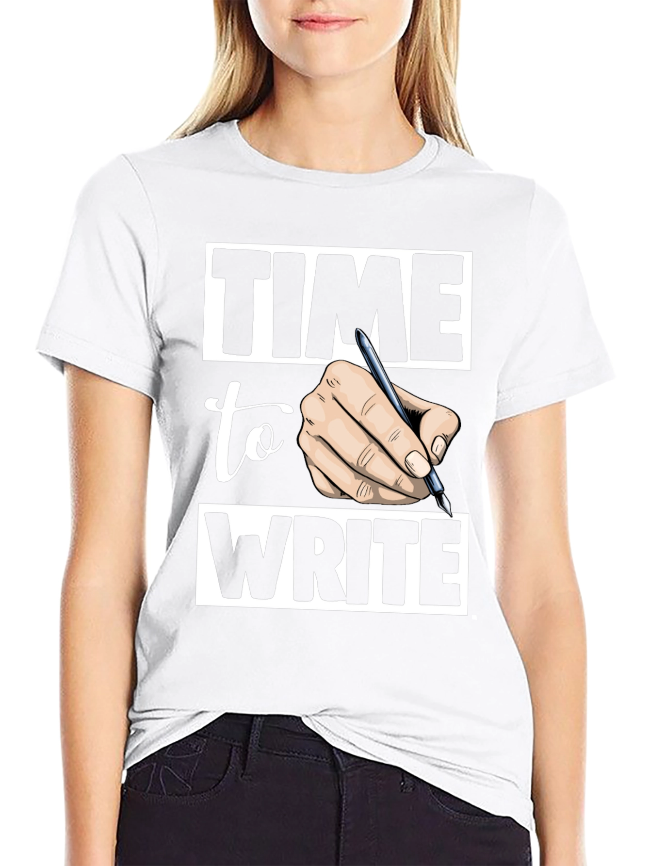 Time to Write Graphic Tee - Black Cotton T-Shirt