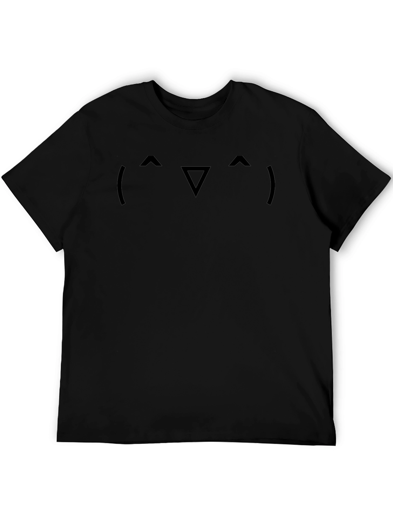 Black T-Shirt with a Cute Cat Face Design
