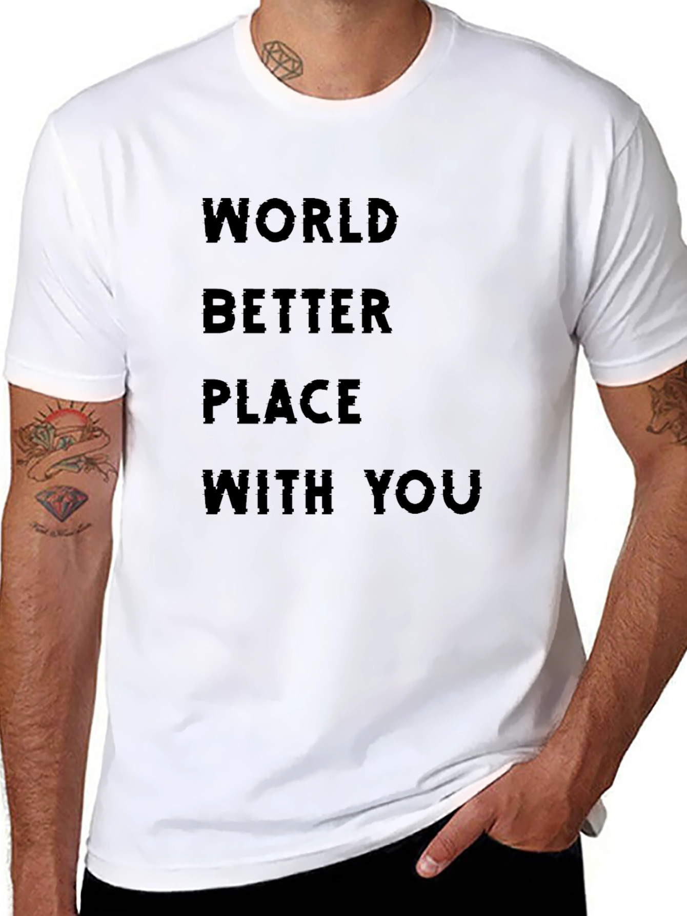 World Better Place With You Black T-Shirt