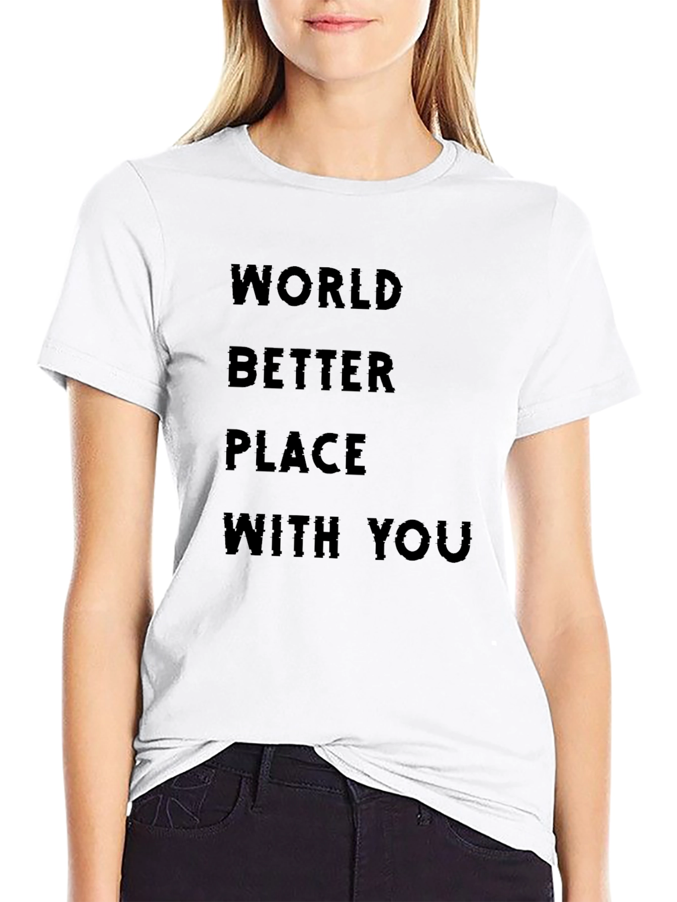 World Better Place With You Black T-Shirt