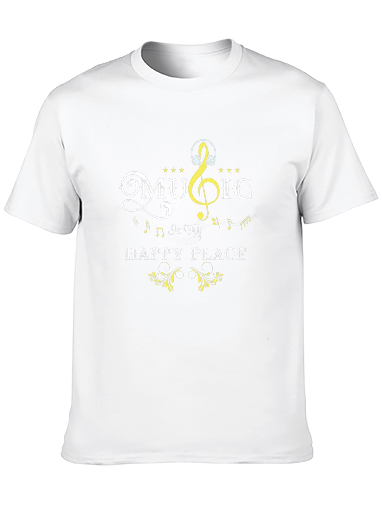 Music is My Happy Place T-Shirt - Black