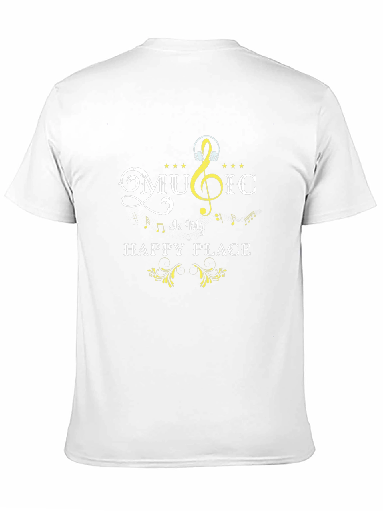 Music is My Happy Place T-Shirt - Black