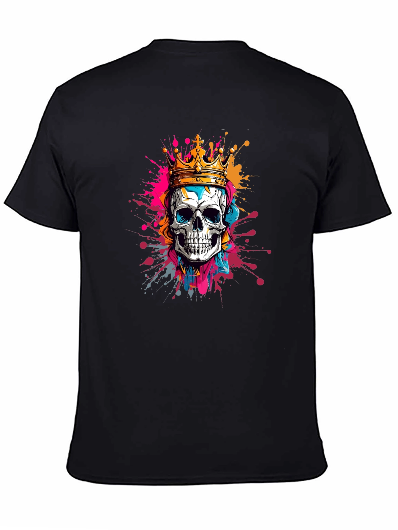 Skull King Graphic Tee - Black Cotton T-Shirt