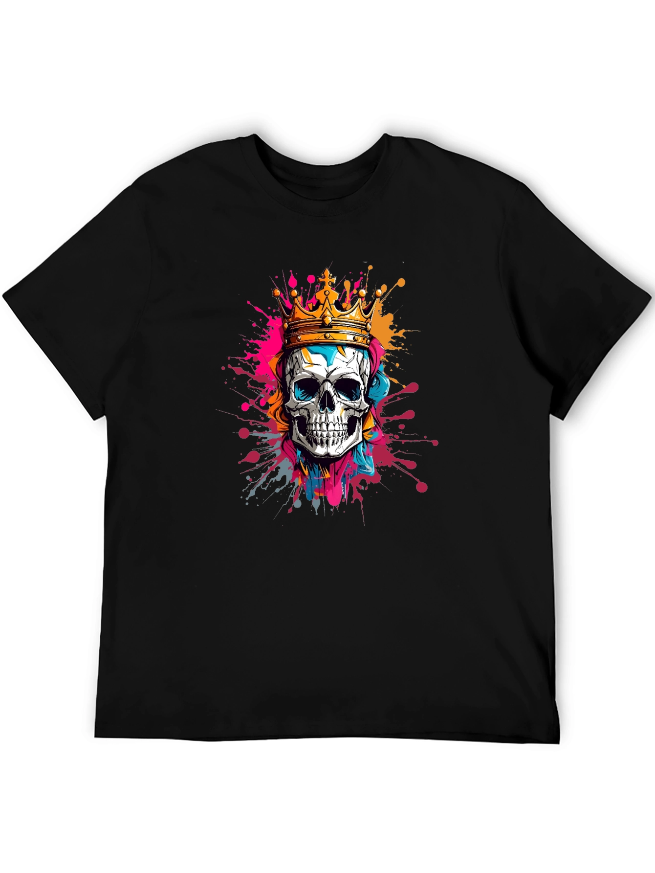 Skull King Graphic Tee - Black Cotton T-Shirt