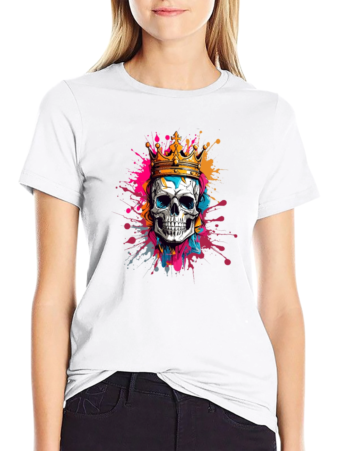 Skull King Graphic Tee - Black Cotton T-Shirt