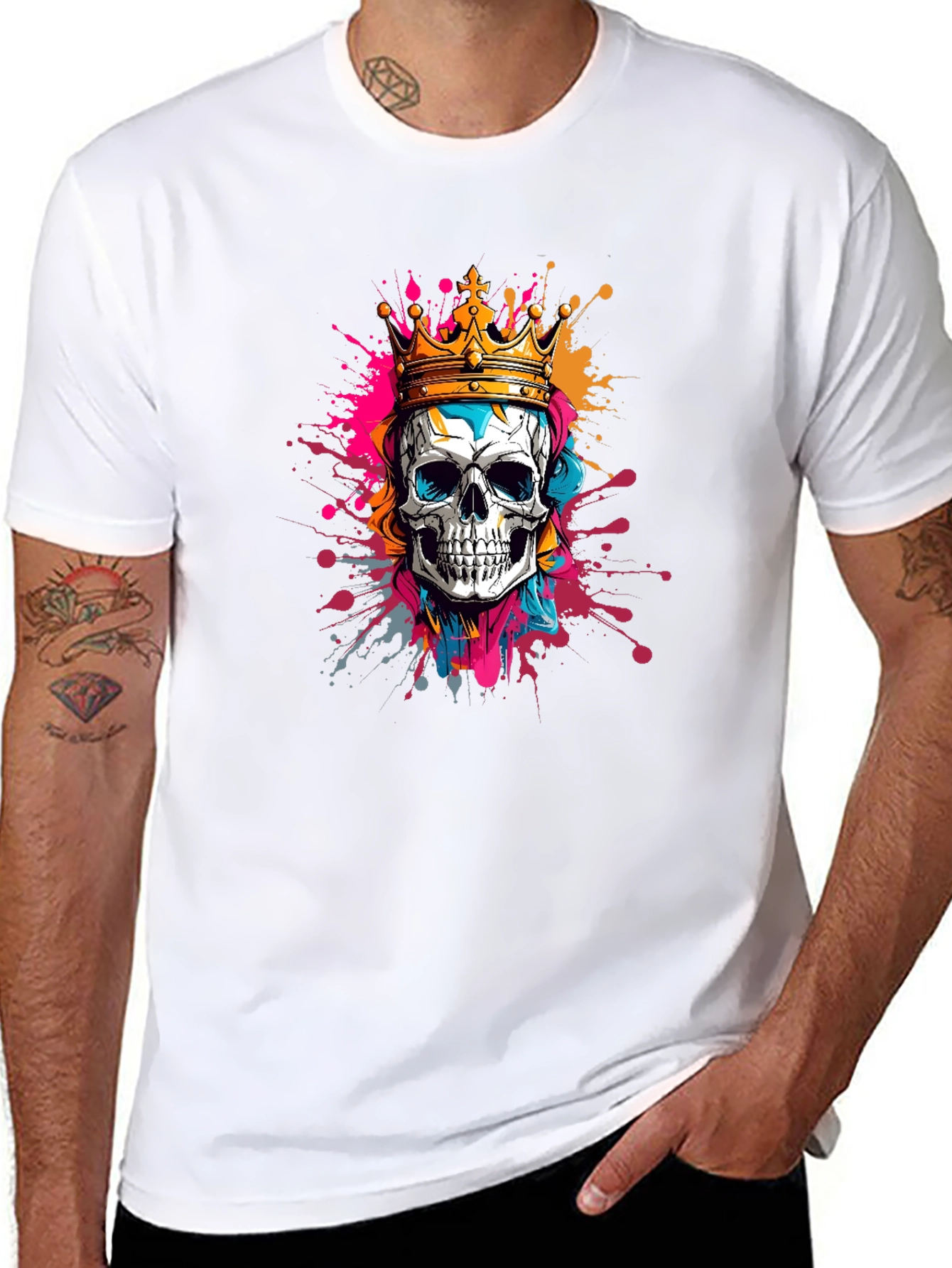 Skull King Graphic Tee - Black Cotton T-Shirt