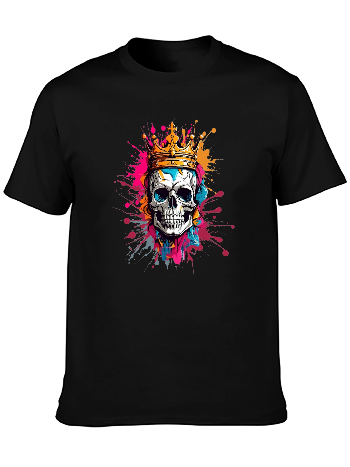 Skull King Graphic Tee - Black Cotton T-Shirt