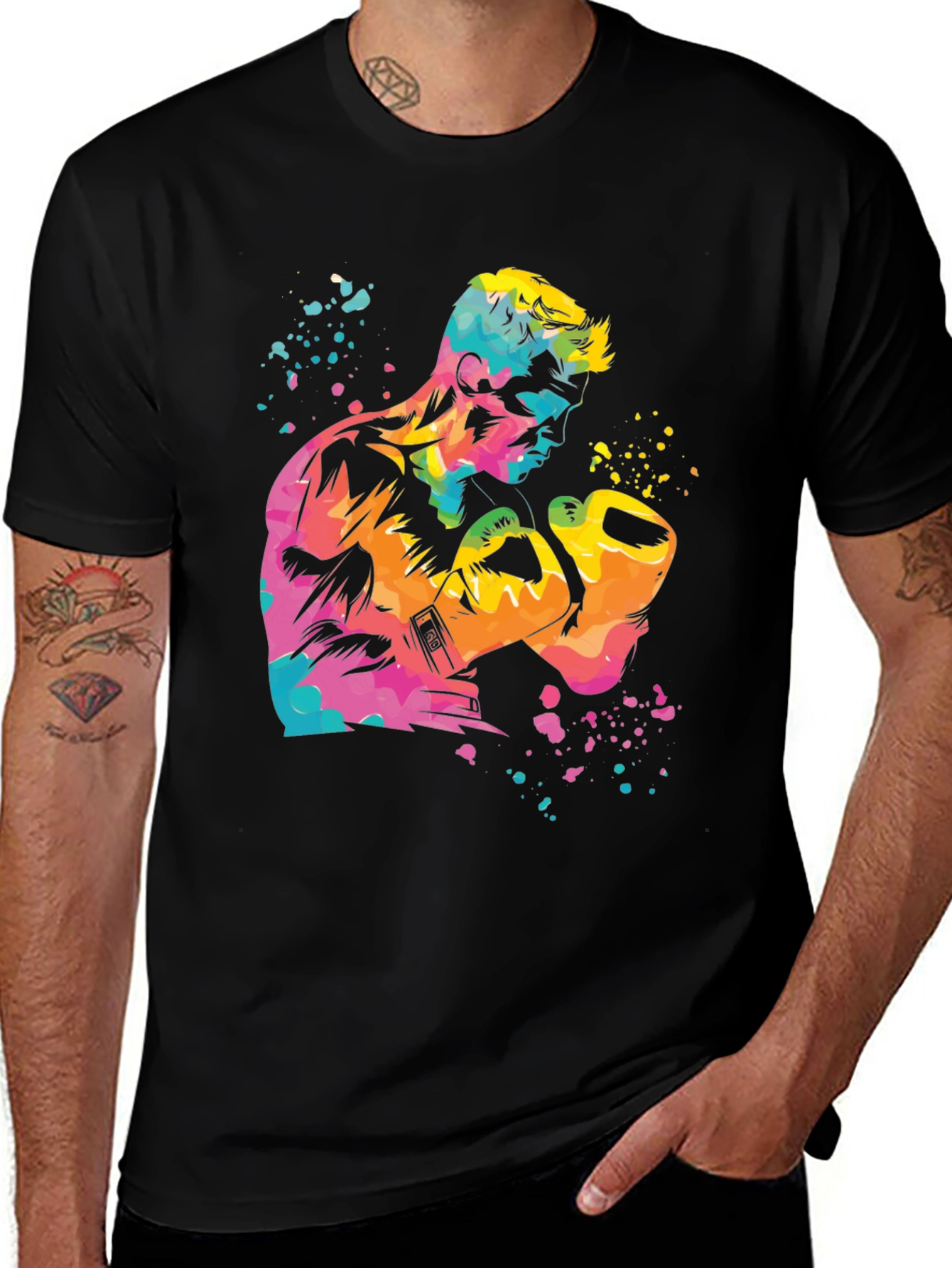 Colorful Boxer Graphic T-Shirt