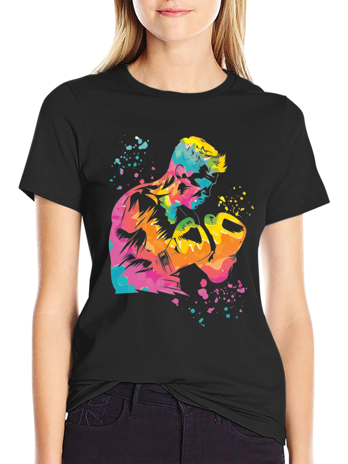Colorful Boxer Graphic T-Shirt