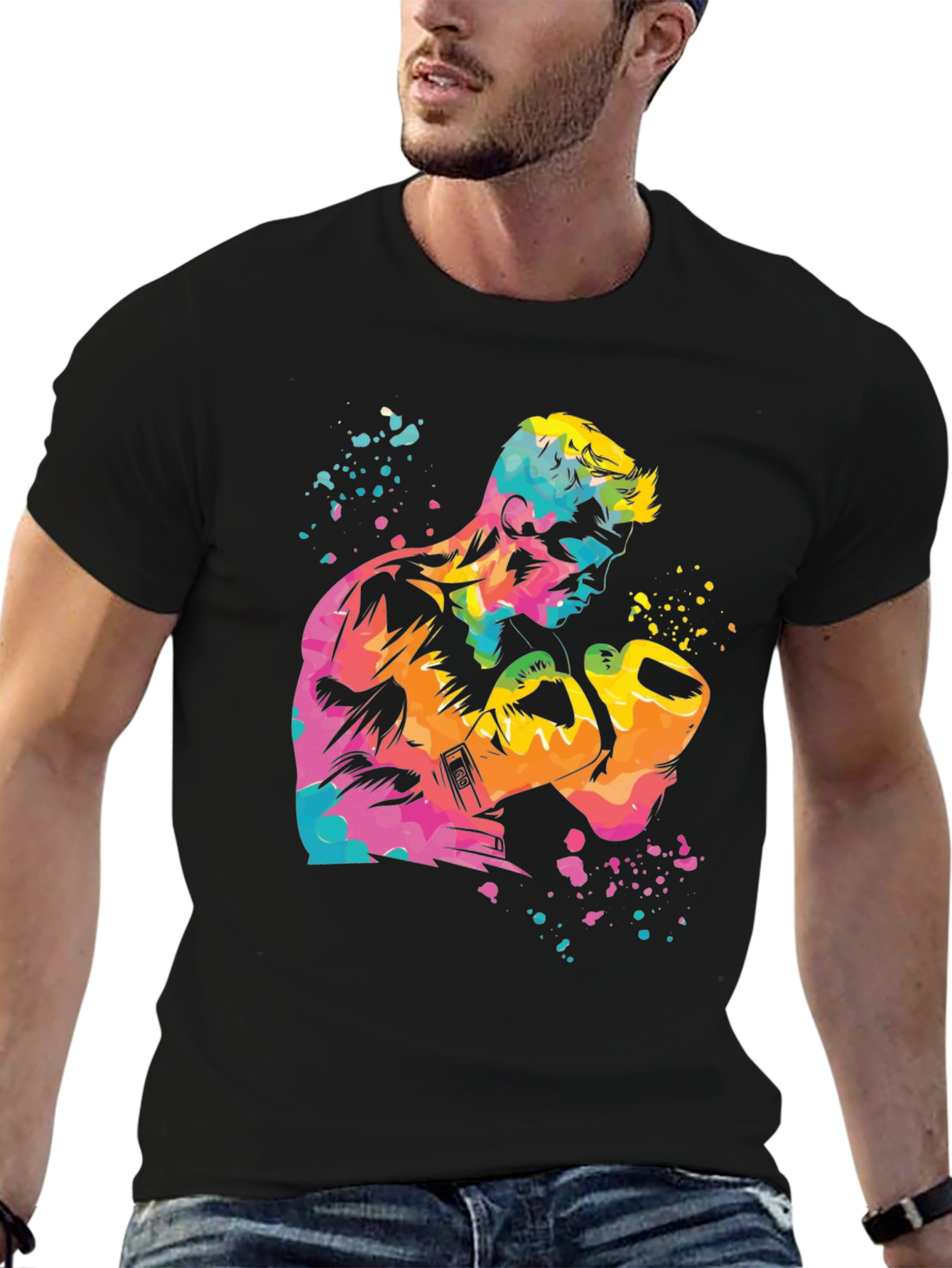 Colorful Boxer Graphic T-Shirt