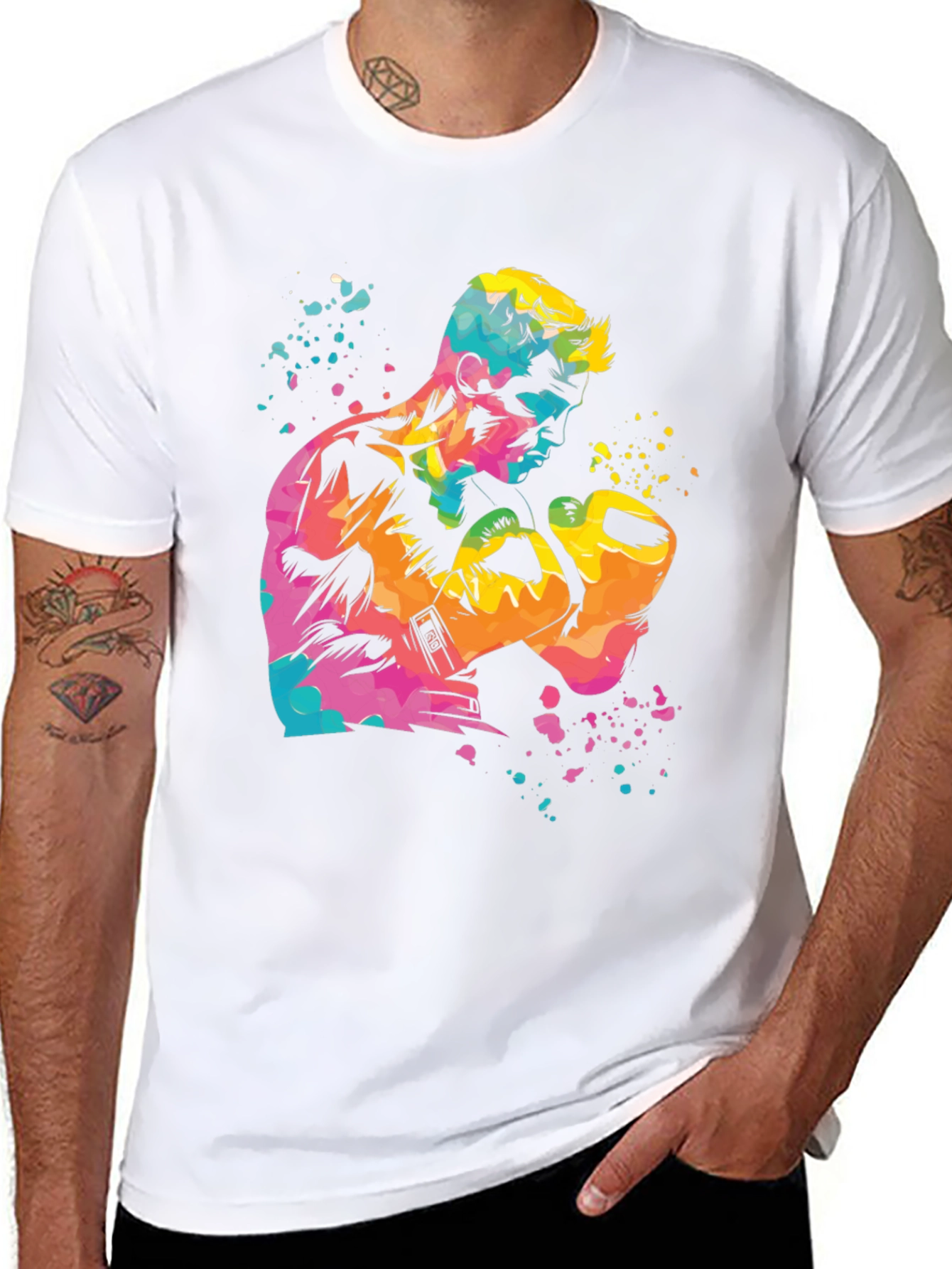 Colorful Boxer Graphic T-Shirt
