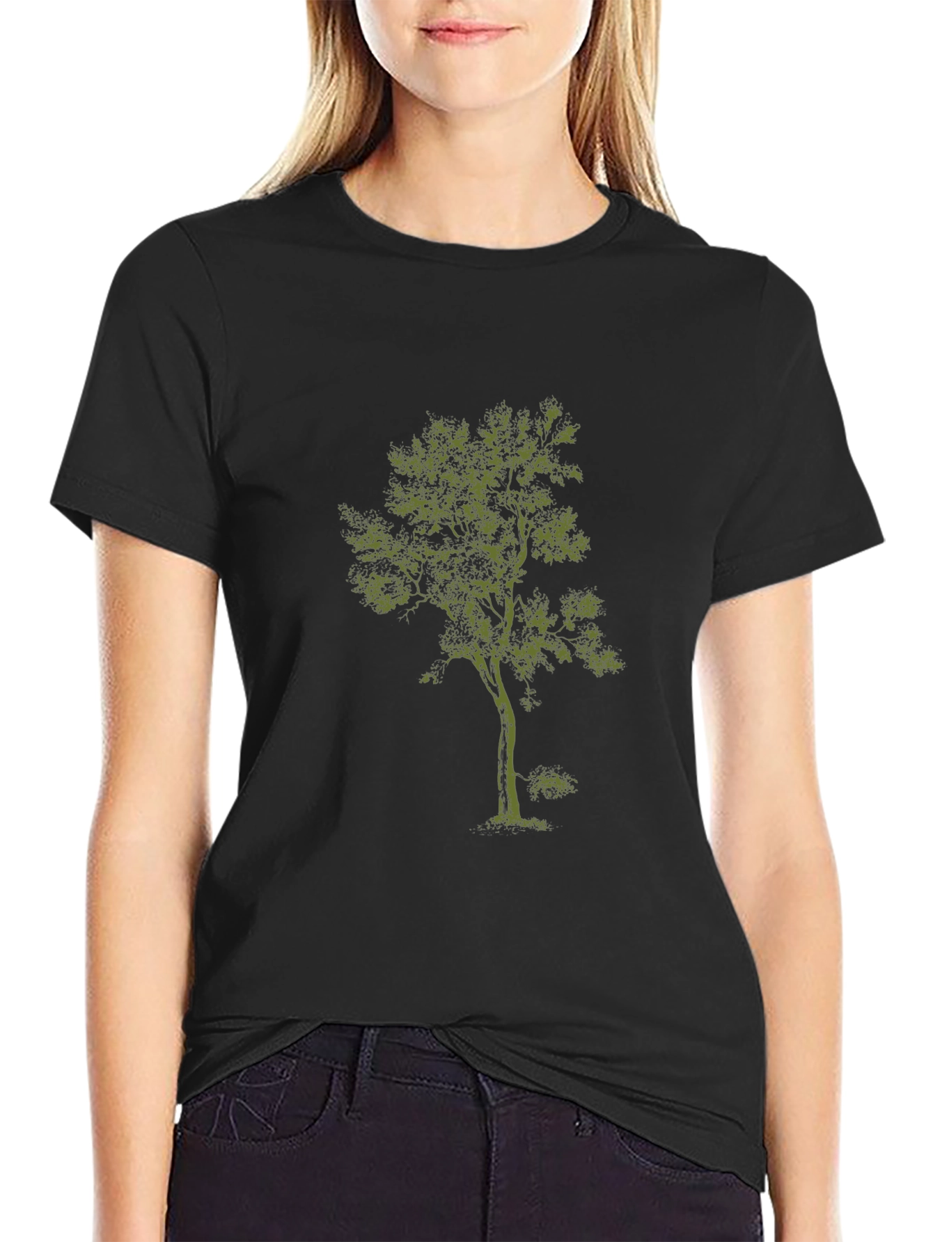 Nature Tree Graphic T-Shirt - Black
