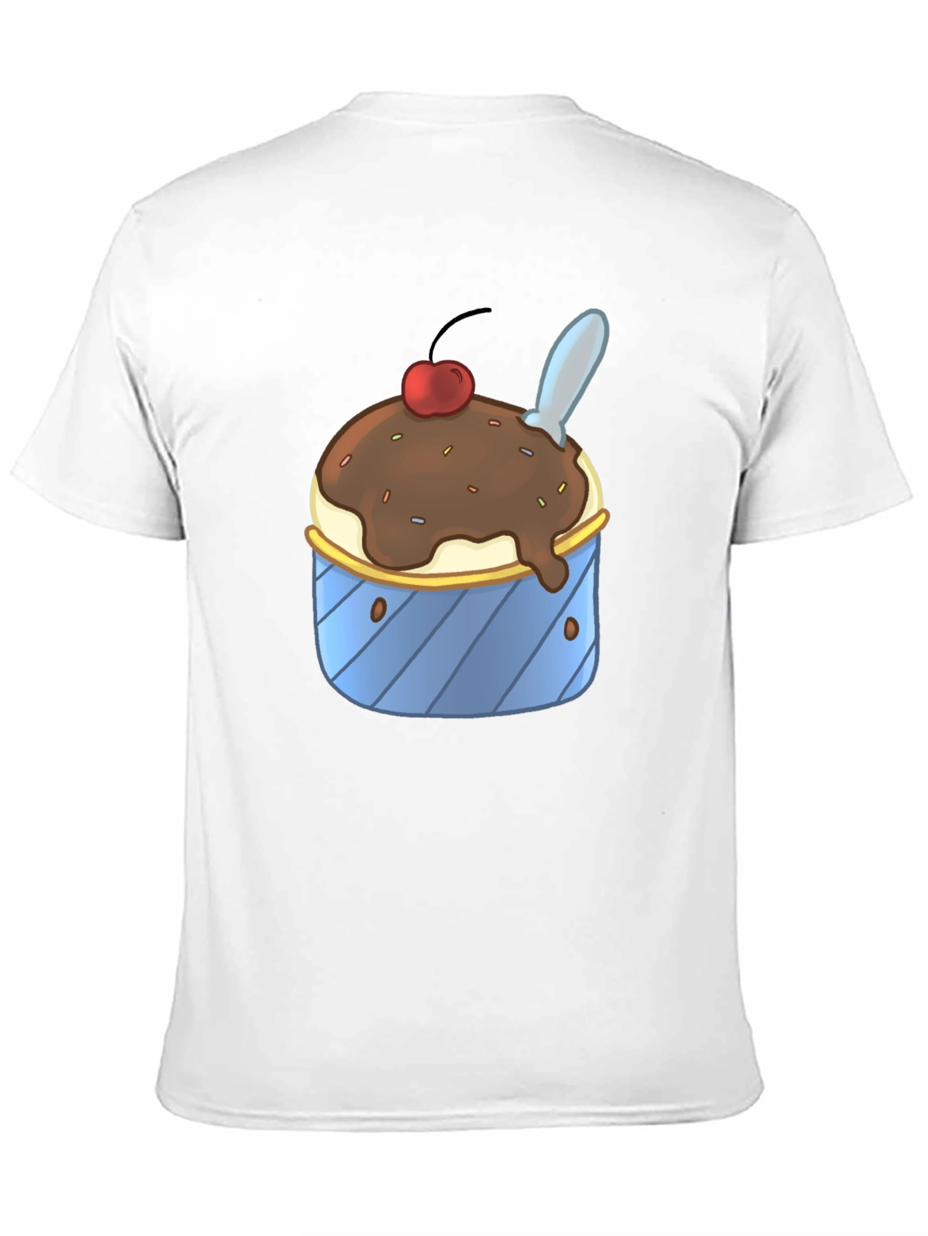 Ice Cream Sundae Graphic Tee - Black Cotton T-Shirt