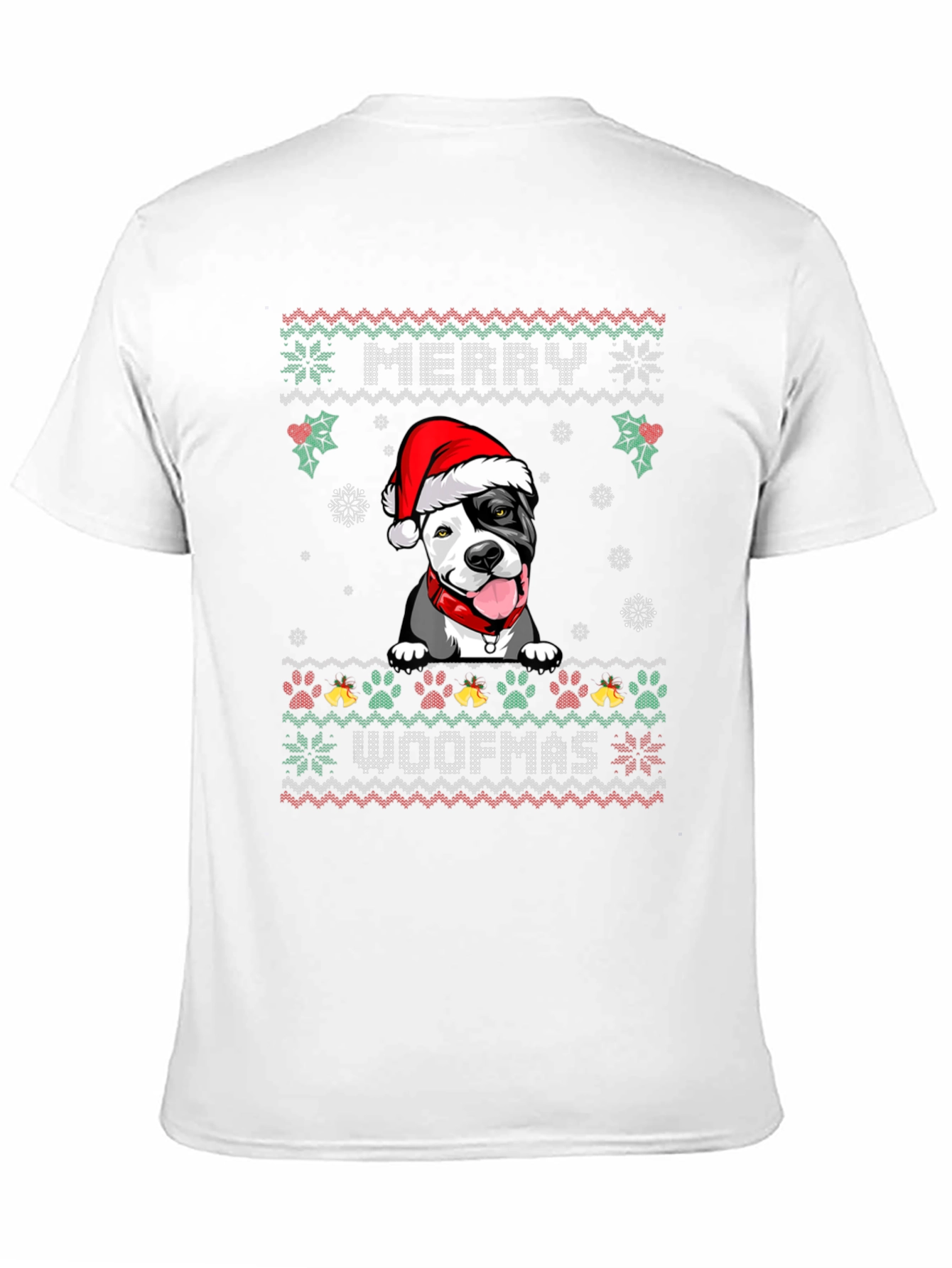 Merry Woofmas Pitbull Ugly Christmas Sweater T-Shirt