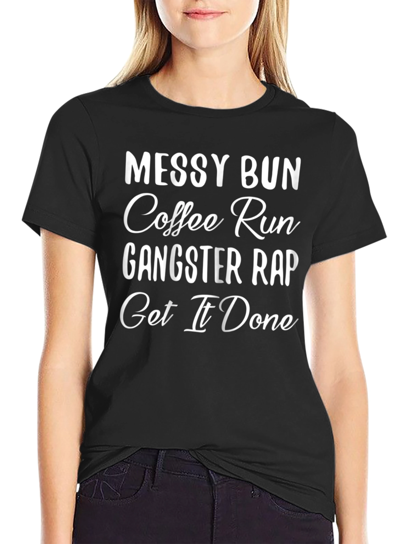 Messy Bun Coffee Run Graphic Tee