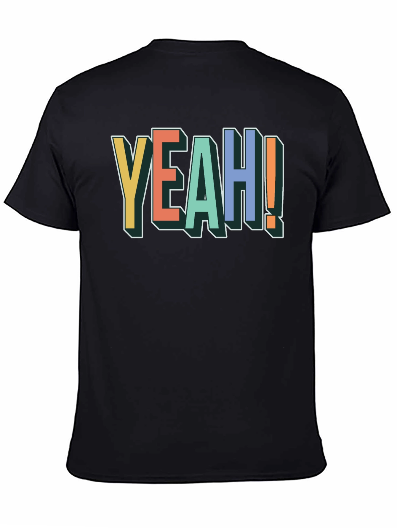 Yeah! Graphic Print Cotton T-Shirt - Black