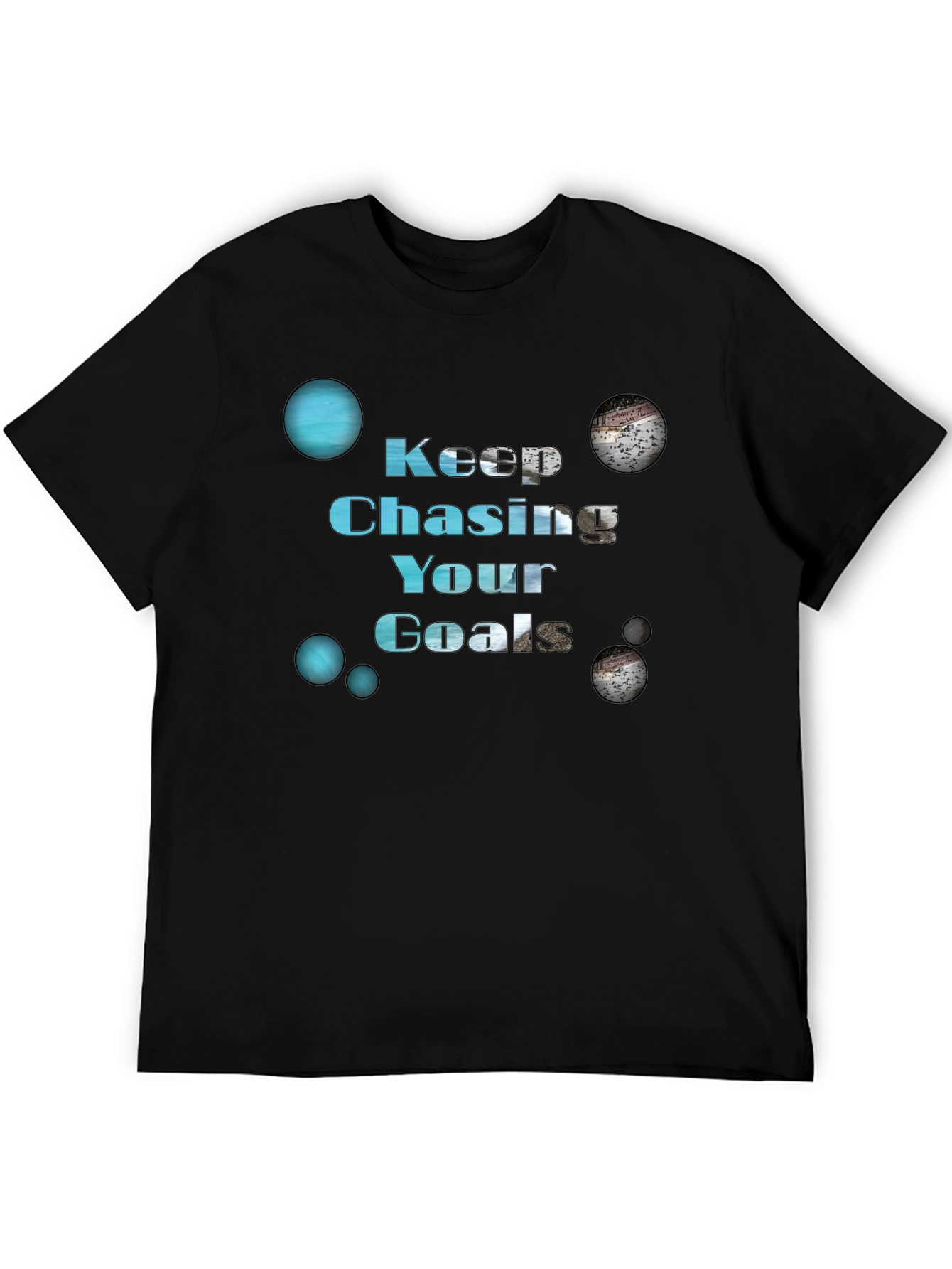 Keep Chasing Your Goals Black Graphic T-Shirt