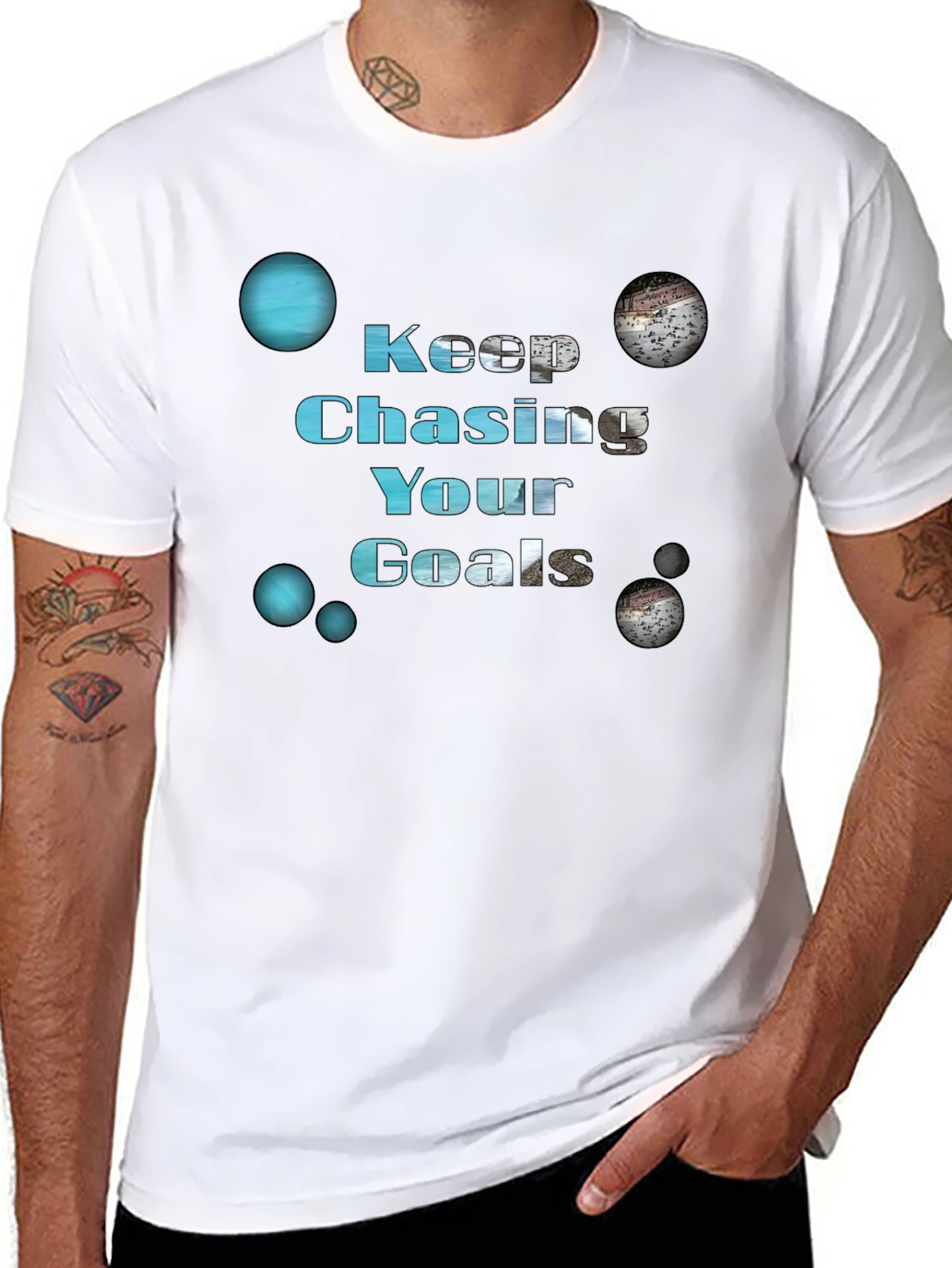 Keep Chasing Your Goals Black Graphic T-Shirt