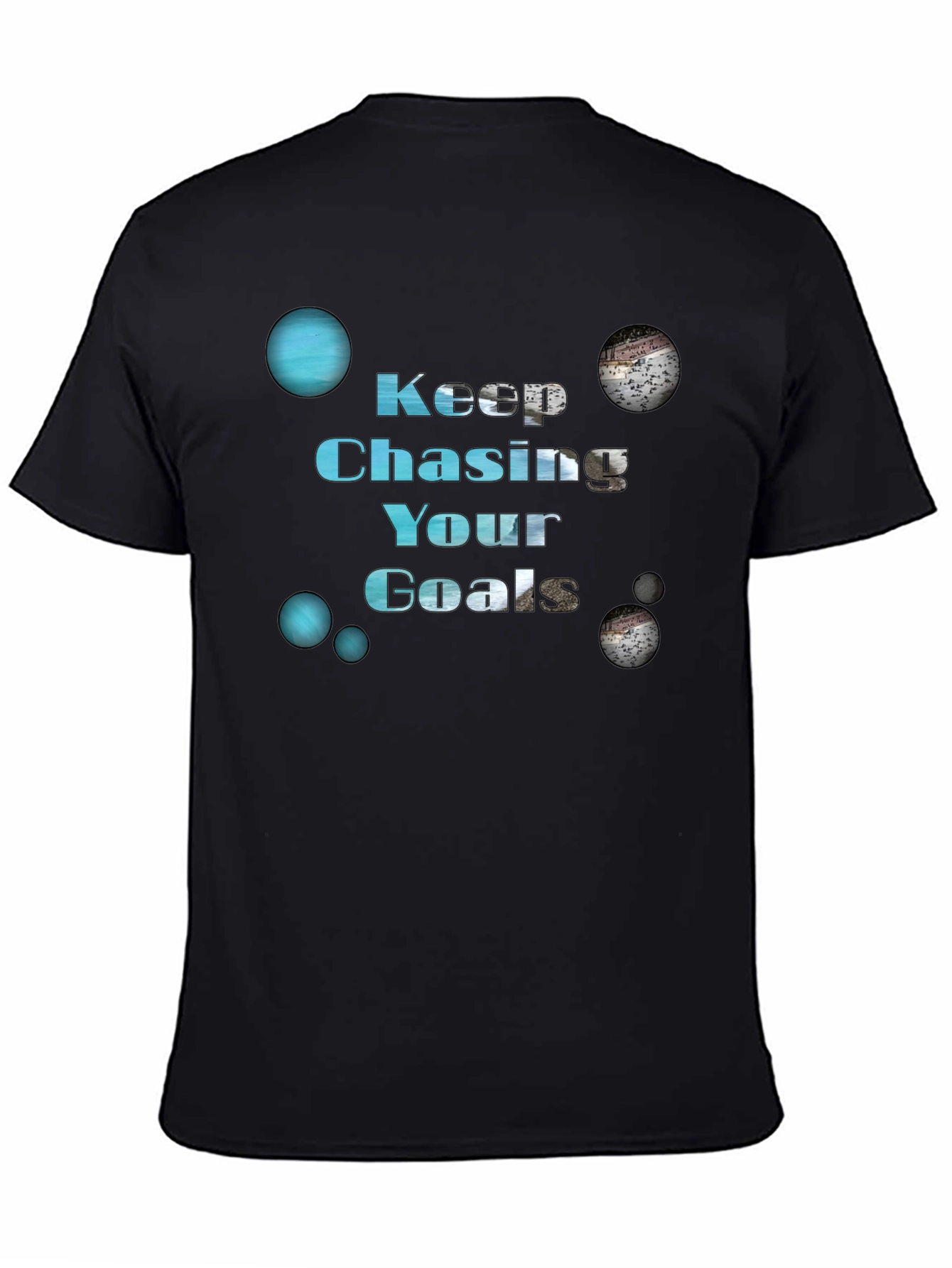 Keep Chasing Your Goals Black Graphic T-Shirt