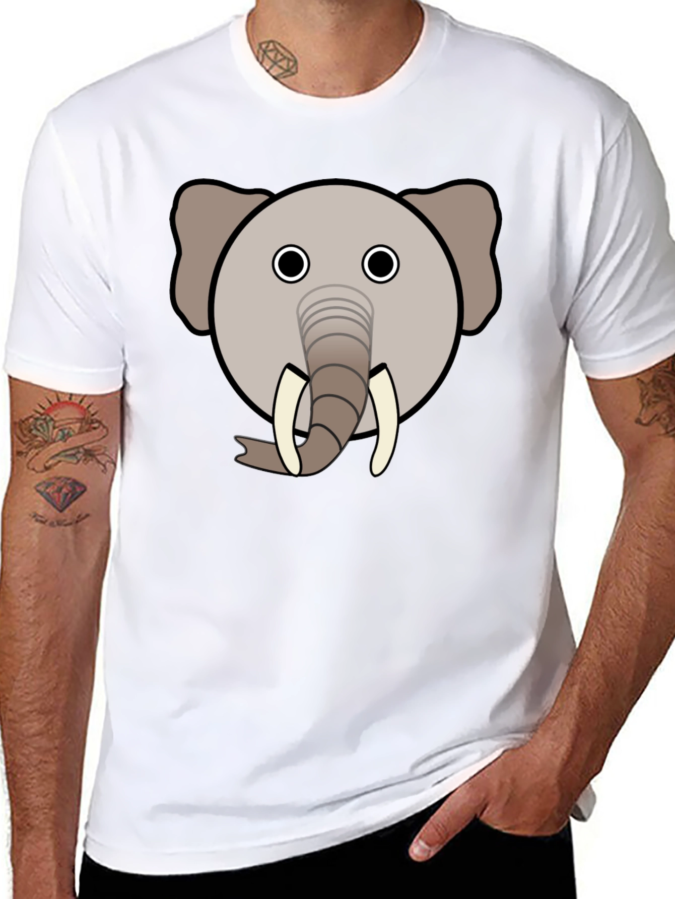 Elephant Graphic Tee - Black Cotton Blend
