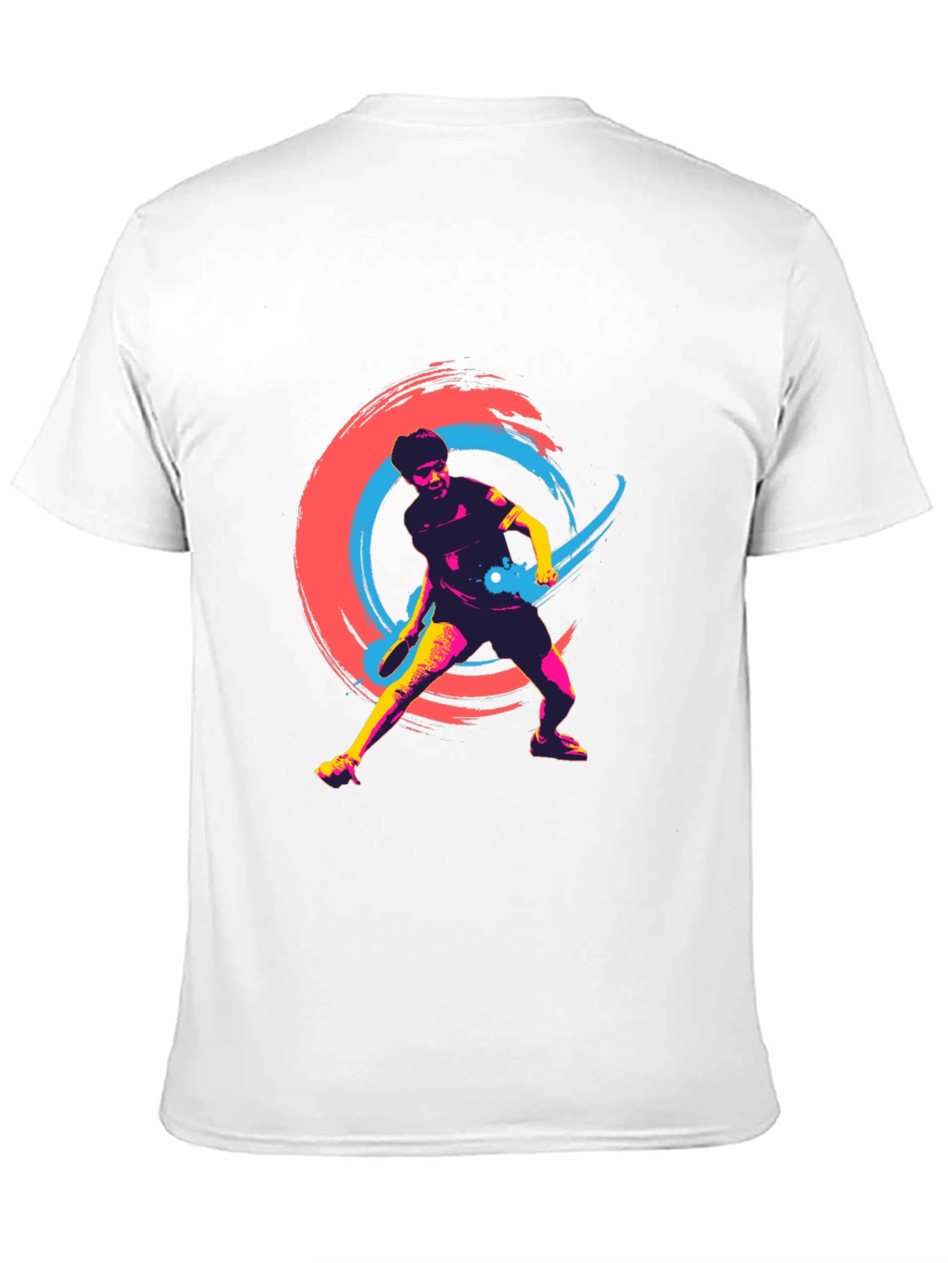 Vibrant Table Tennis Graphic Tee - Black