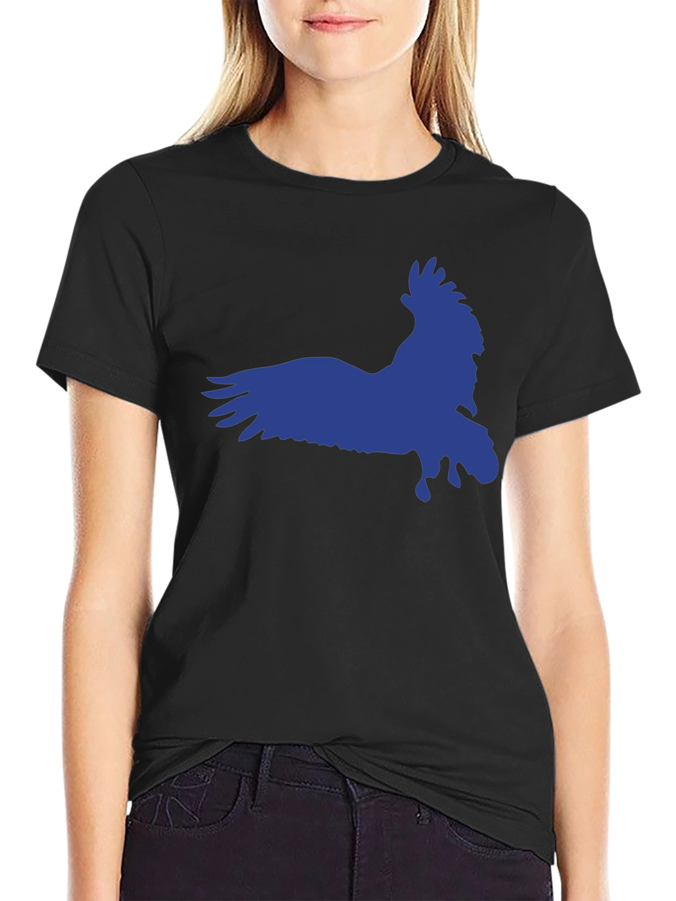 Raven Graphic Tee - Black Cotton Blend Shirt