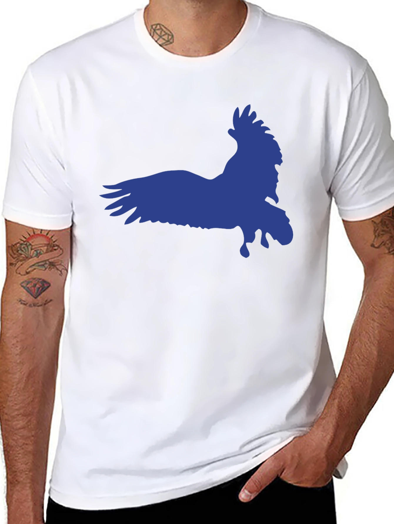 Raven Graphic Tee - Black Cotton Blend Shirt