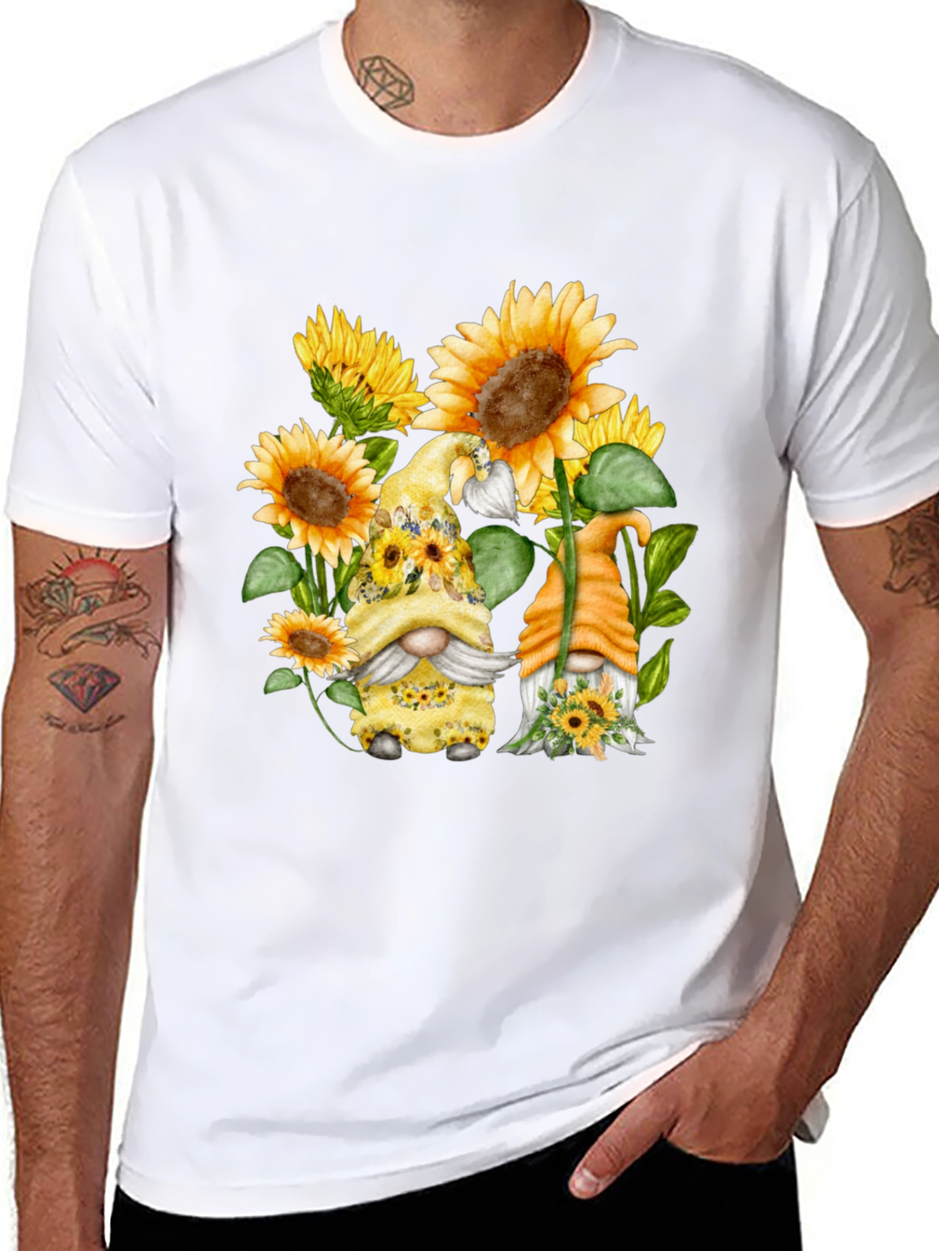 Sunflower Gnome Graphic T-Shirt