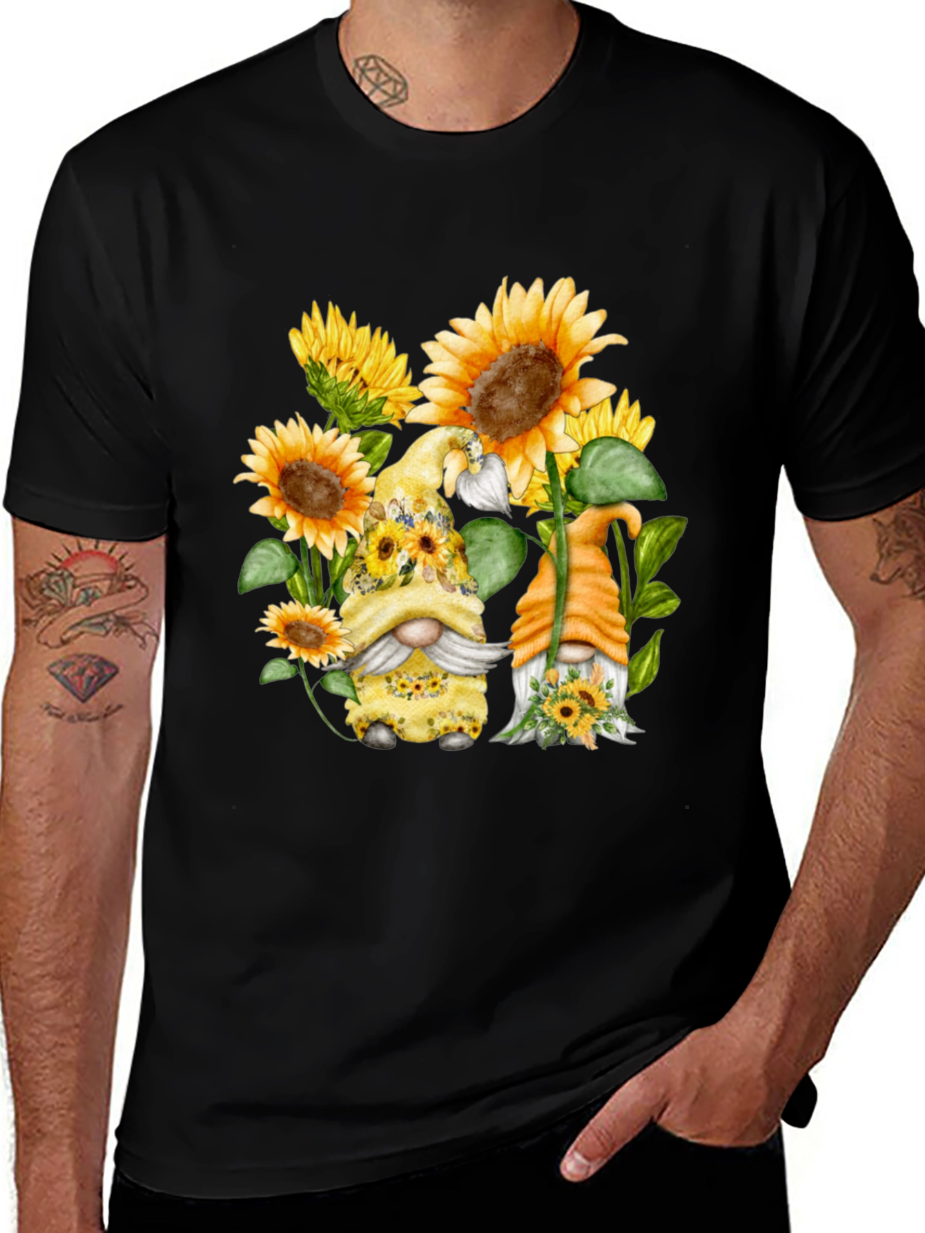 Sunflower Gnome Graphic T-Shirt