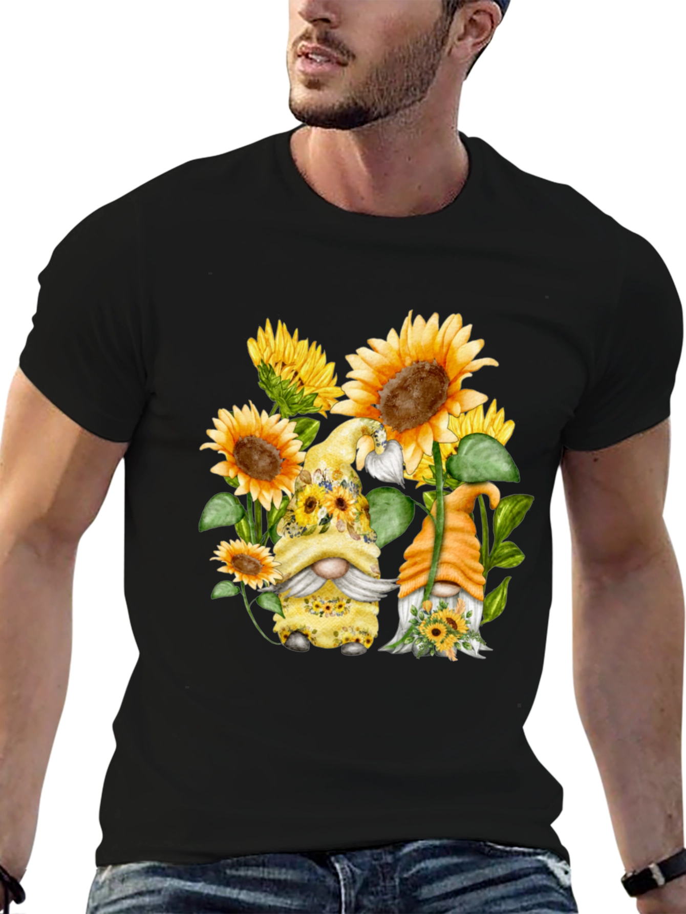 Sunflower Gnome Graphic T-Shirt