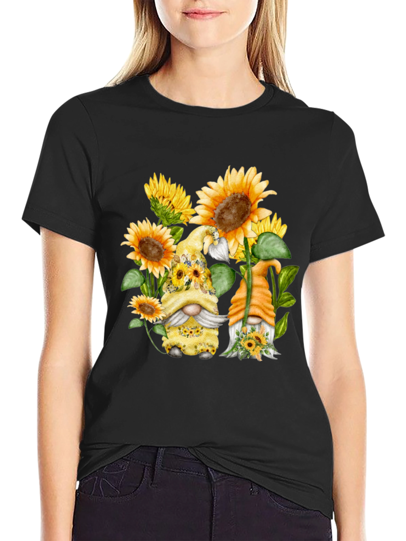 Sunflower Gnome Graphic T-Shirt