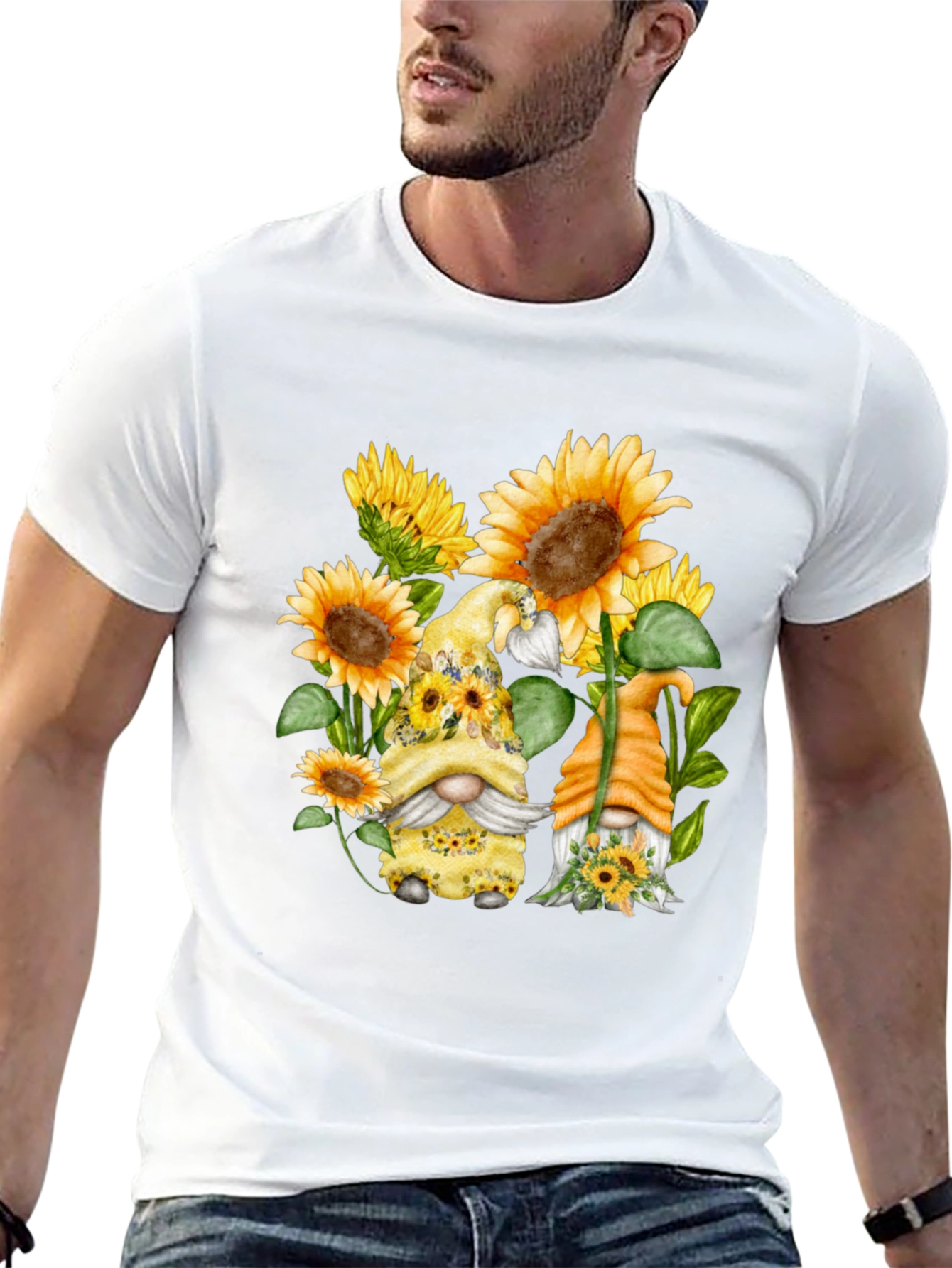Sunflower Gnome Graphic T-Shirt