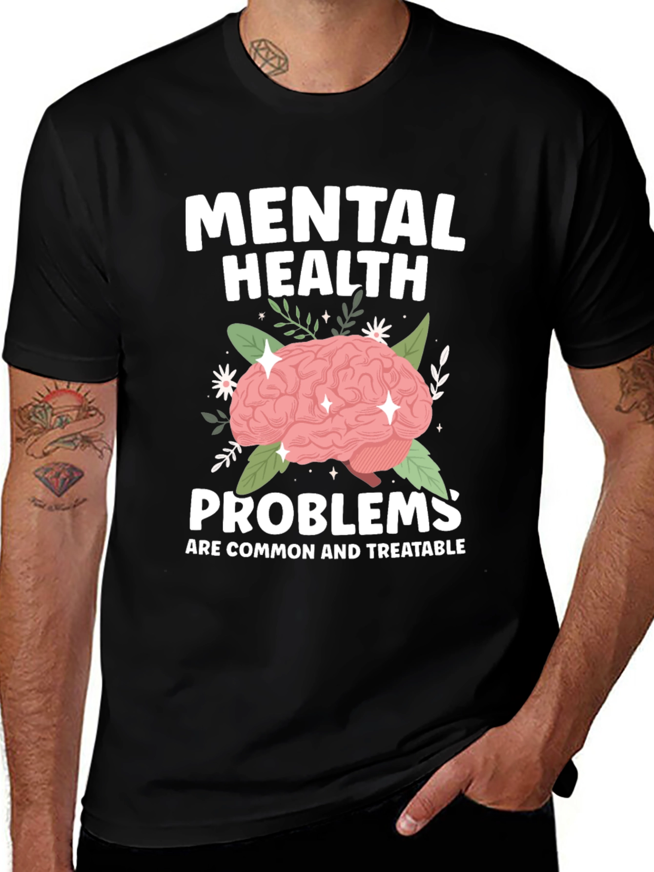Mental Health T-Shirt - Brain Graphic Tee