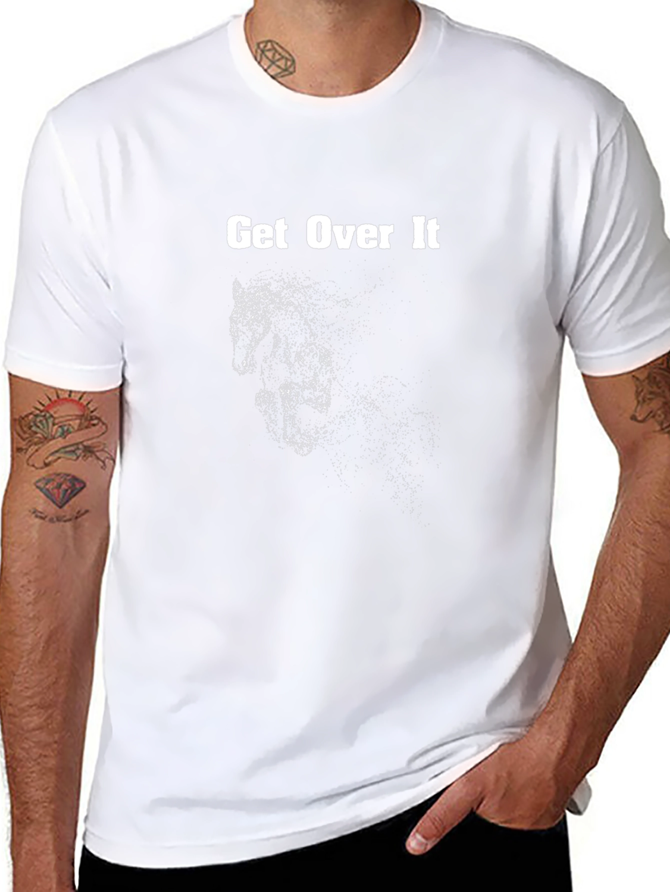 Get Over It Horse Graphic Black T-Shirt