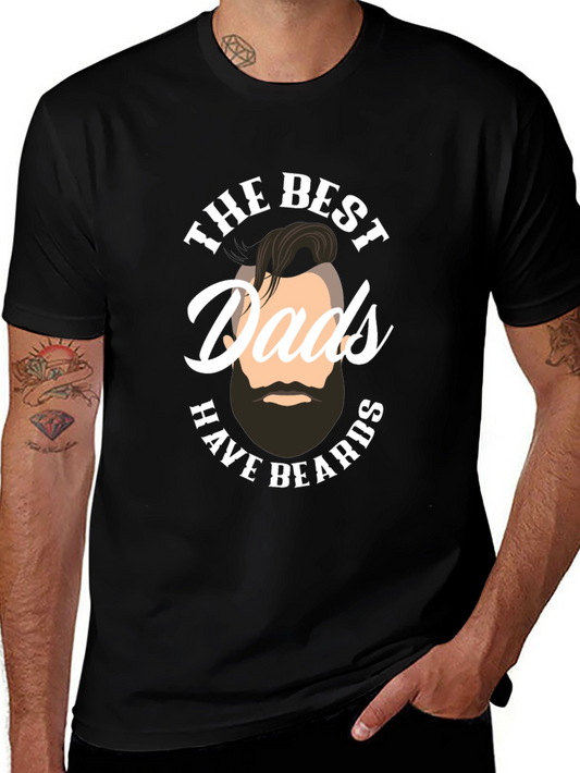 Best Dads Have Beards Graphic Tee - Black