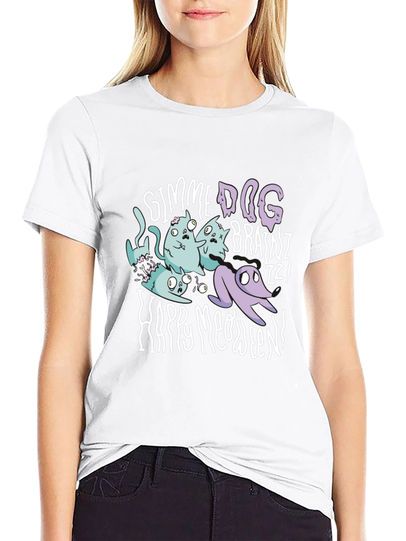 Happy Meoween Zombie Cat T-Shirt