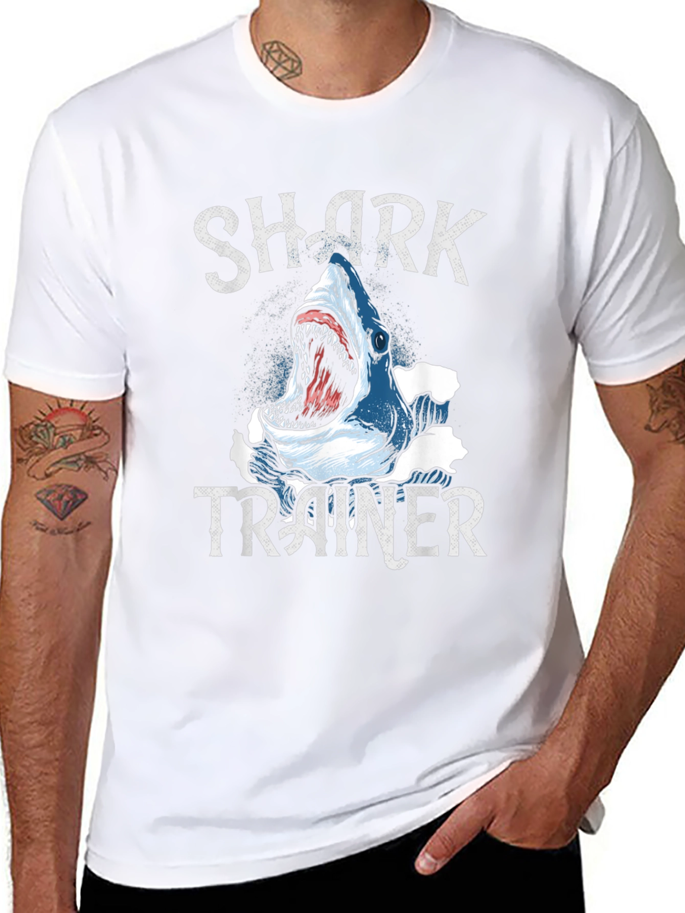 Shark Trainer Graphic T-Shirt - Black Cotton Tee