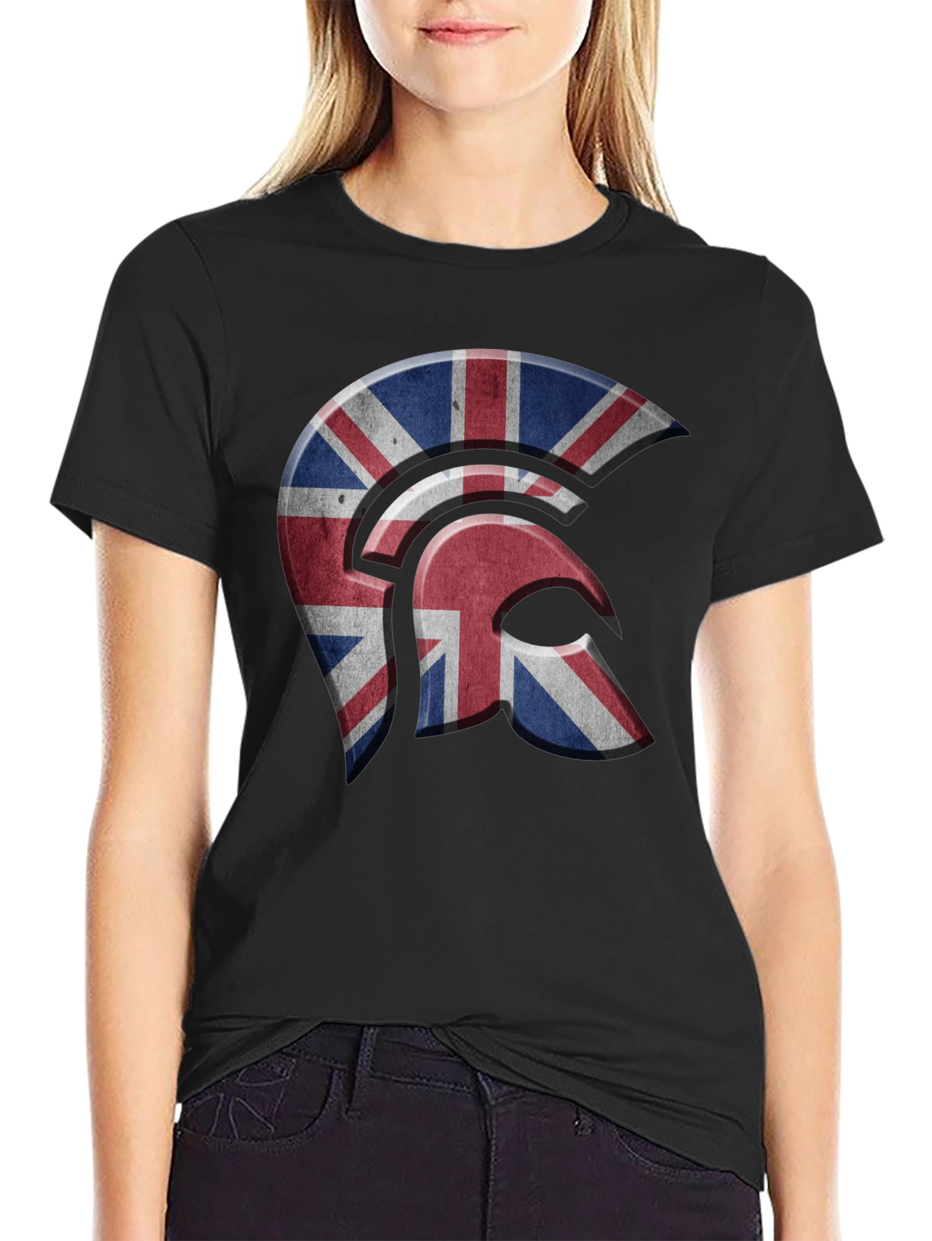 Union Jack Spartan Helmet Graphic Tee