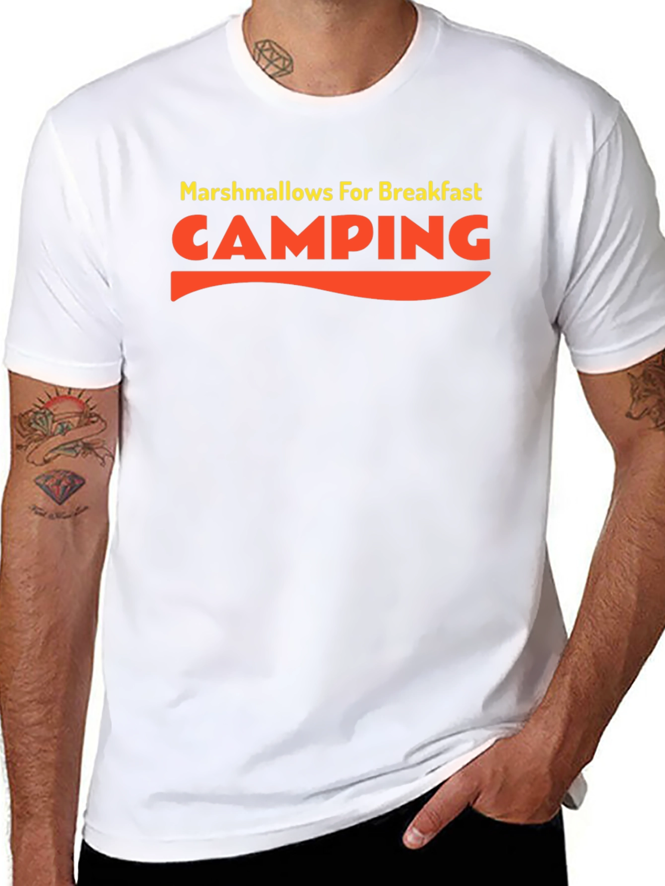 Camping Marshmallow Breakfast Graphic T-Shirt