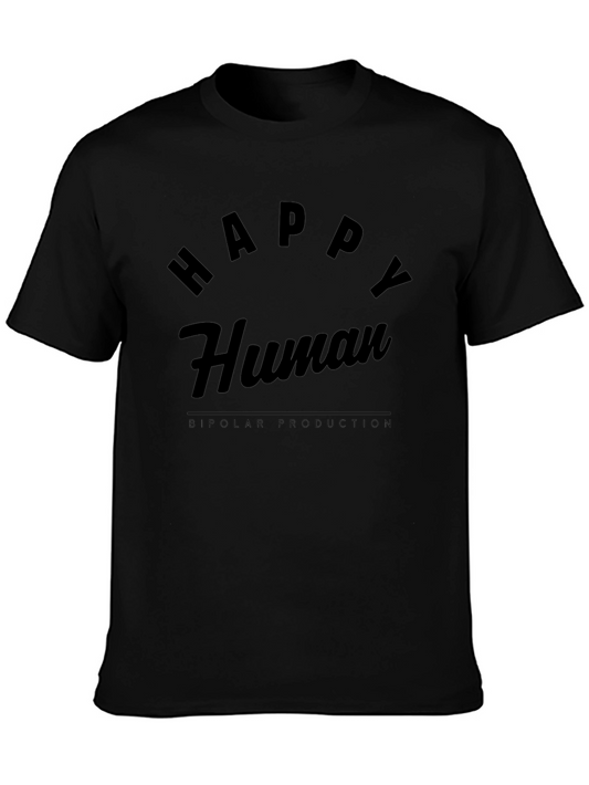 Happy Human Black Graphic Tee