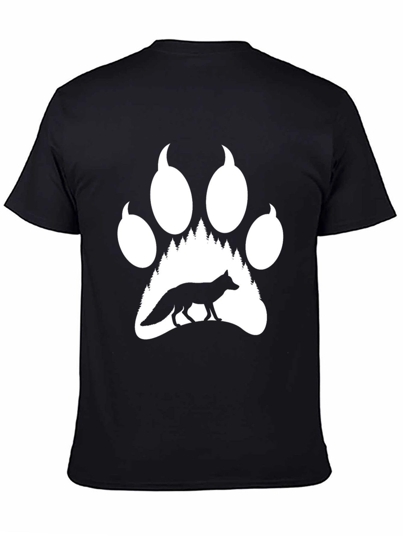 Fox Paw Print Graphic Tee - Nature Lovers Shirt