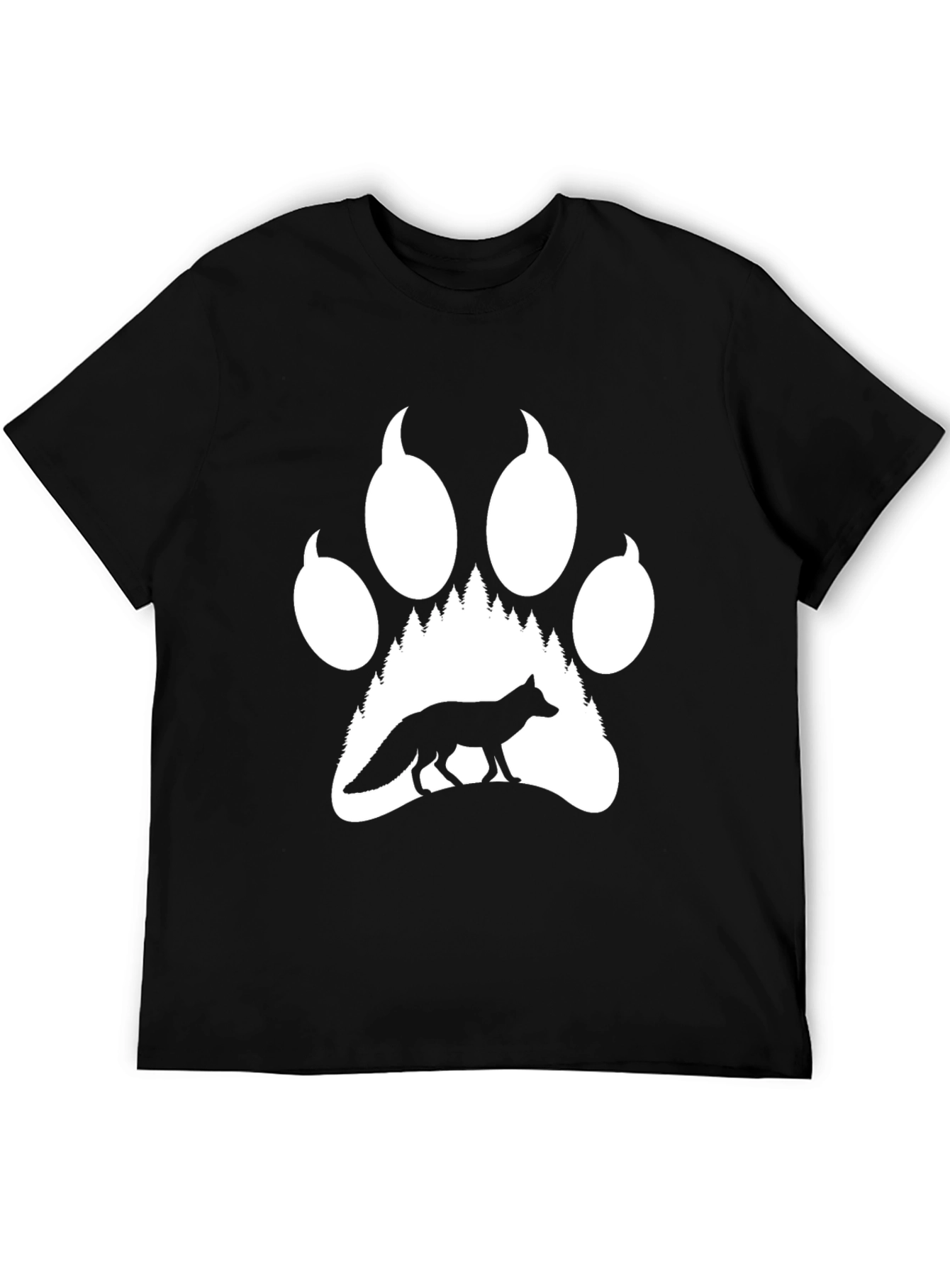 Fox Paw Print Graphic Tee - Nature Lovers Shirt