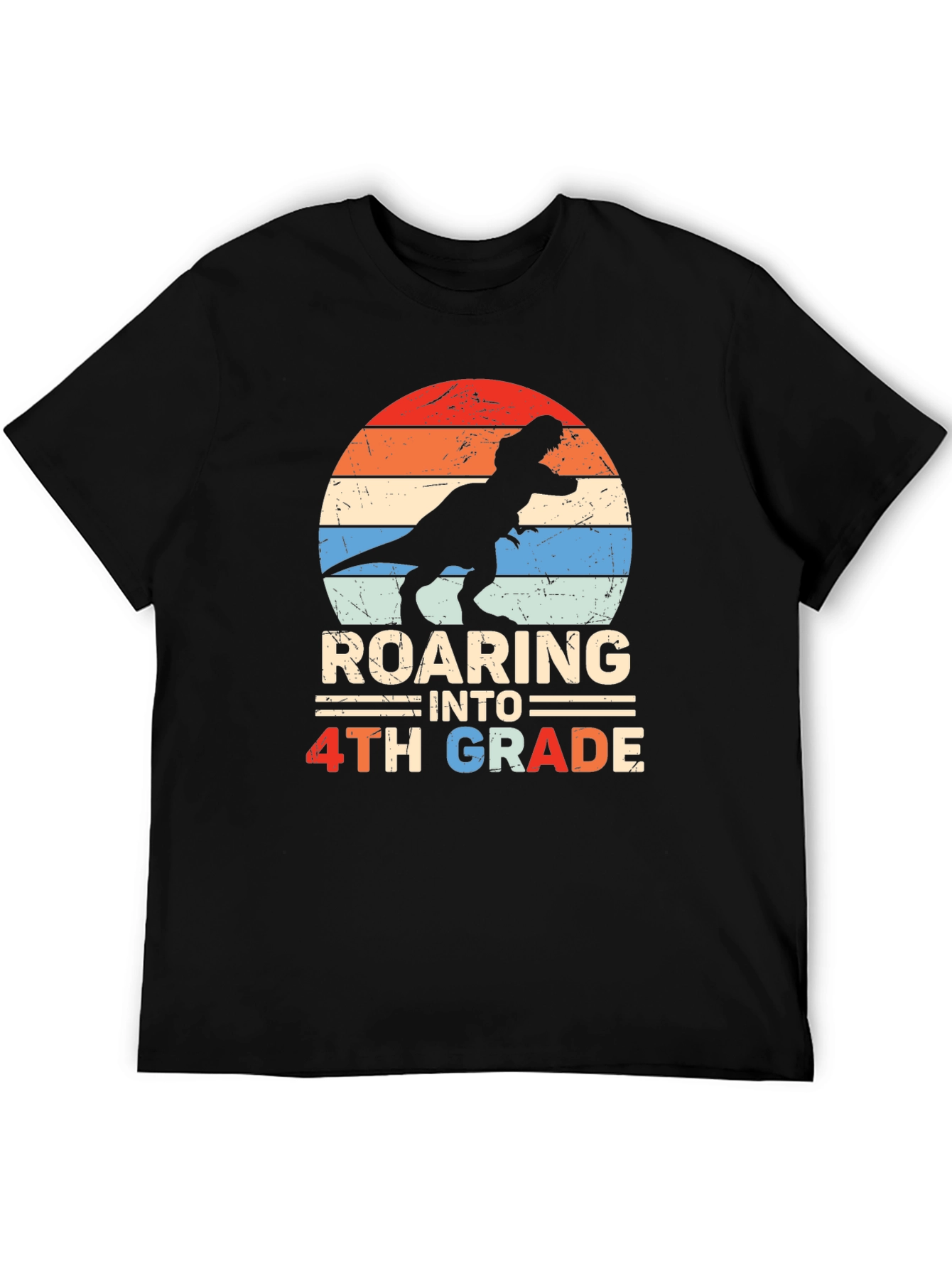 Roaring Into 4th Grade Dinosaur T-Shirt