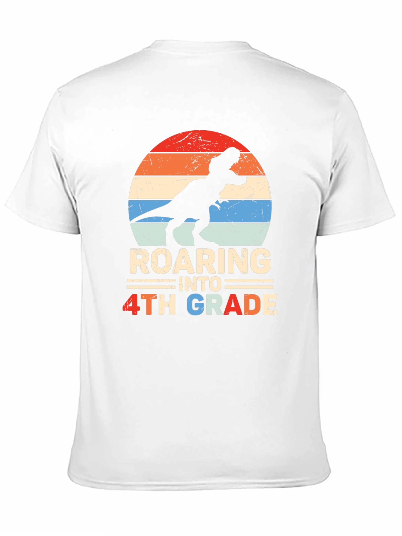 Roaring Into 4th Grade Dinosaur T-Shirt