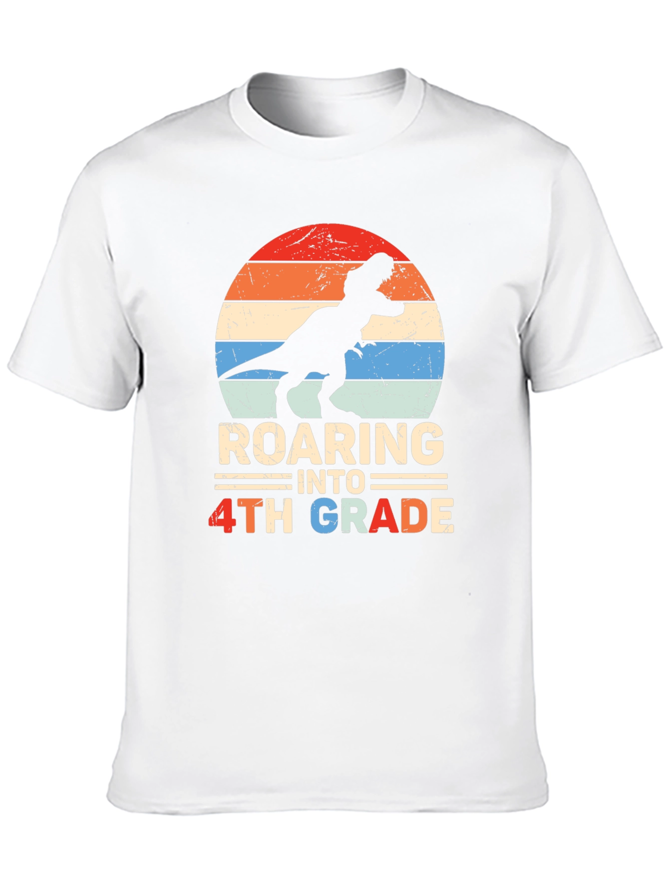 Roaring Into 4th Grade Dinosaur T-Shirt
