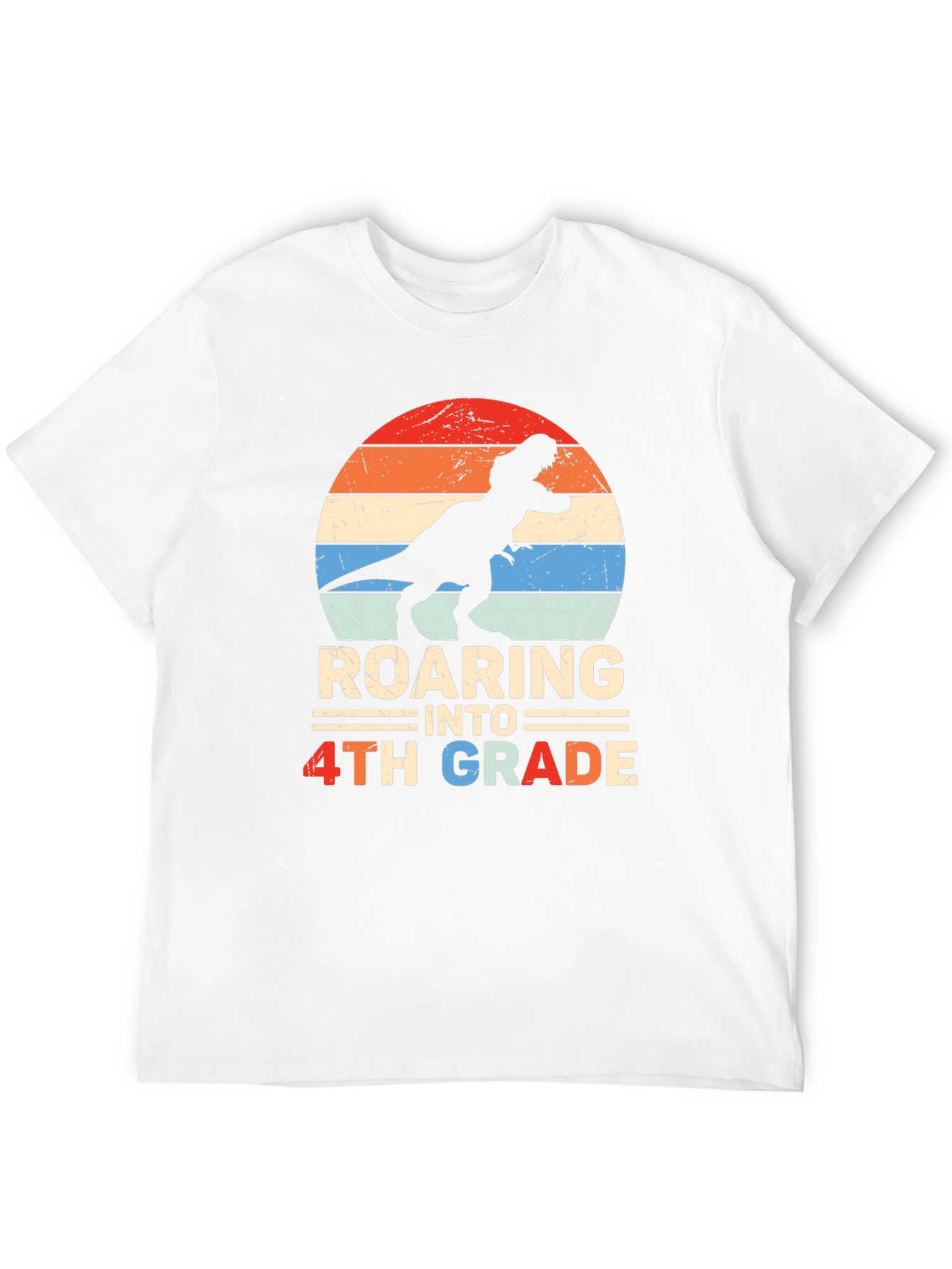 Roaring Into 4th Grade Dinosaur T-Shirt