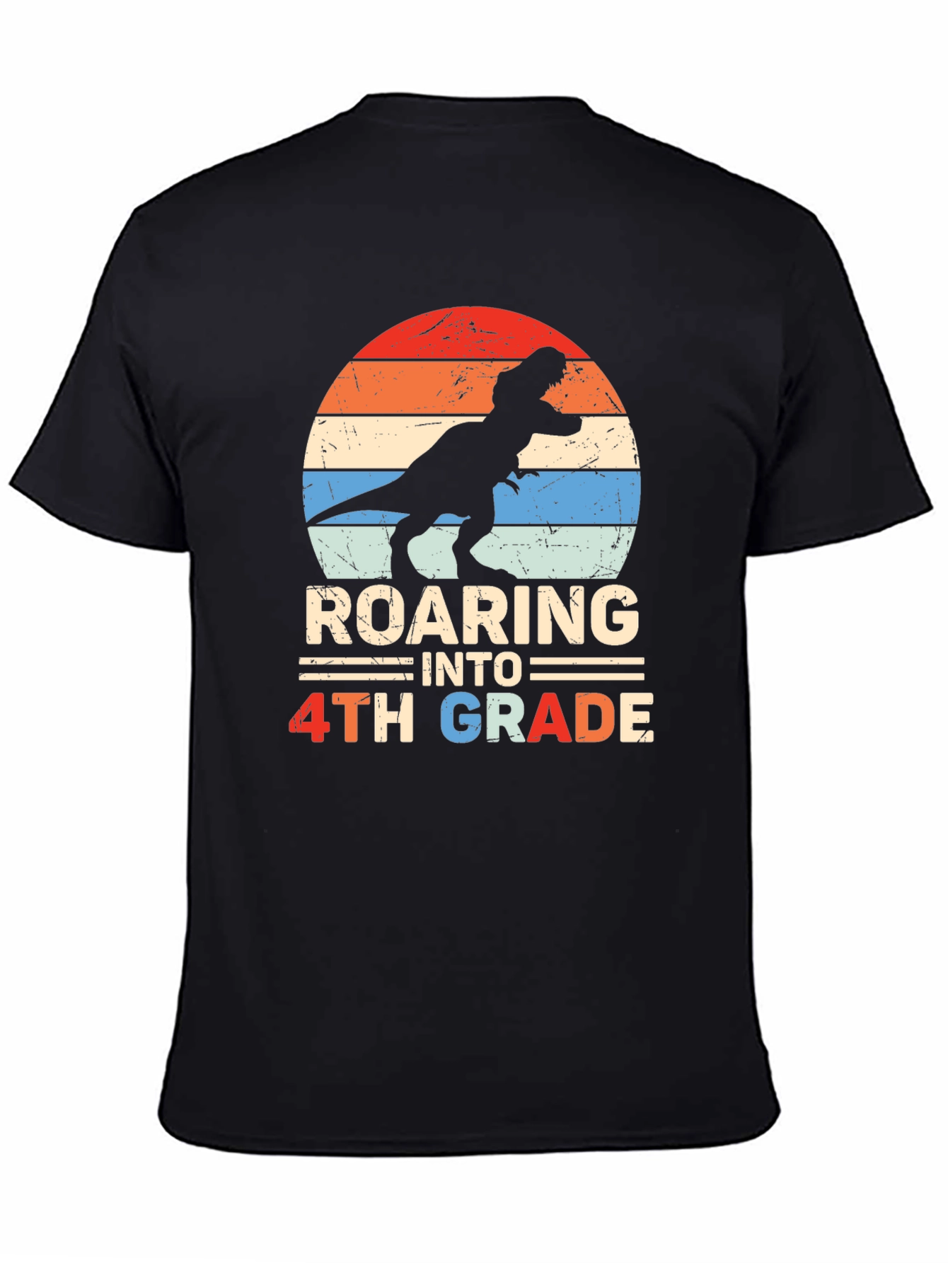 Roaring Into 4th Grade Dinosaur T-Shirt