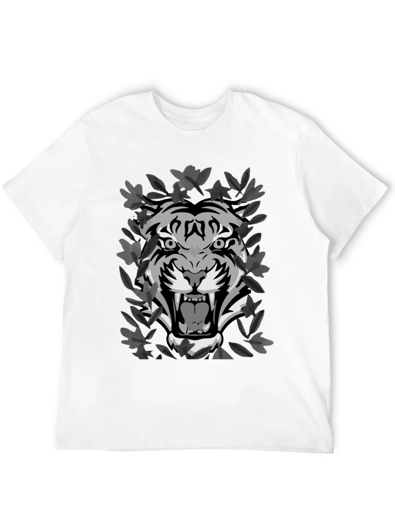 Tiger Graphic Print Mens Black T-Shirt