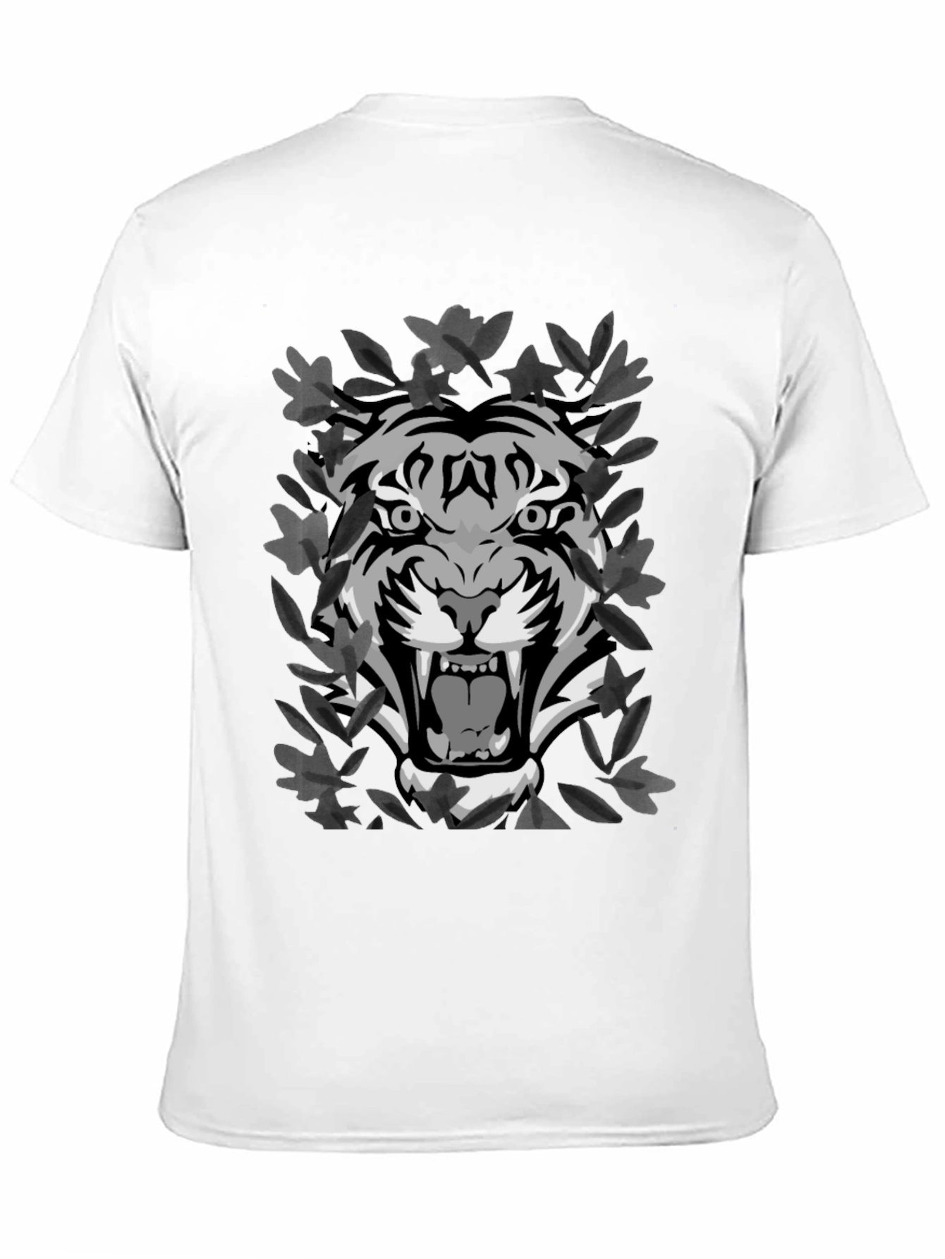 Tiger Graphic Print Mens Black T-Shirt